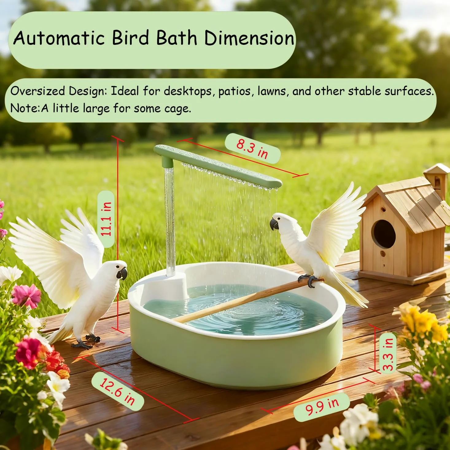 Baño para pájaros, baño automático para loros, bañera de ducha para pájaros con agua corriente, jaula de pájaros, periquitos medianos, periquitos, cacatúas, conures, pinillos, tortolitos