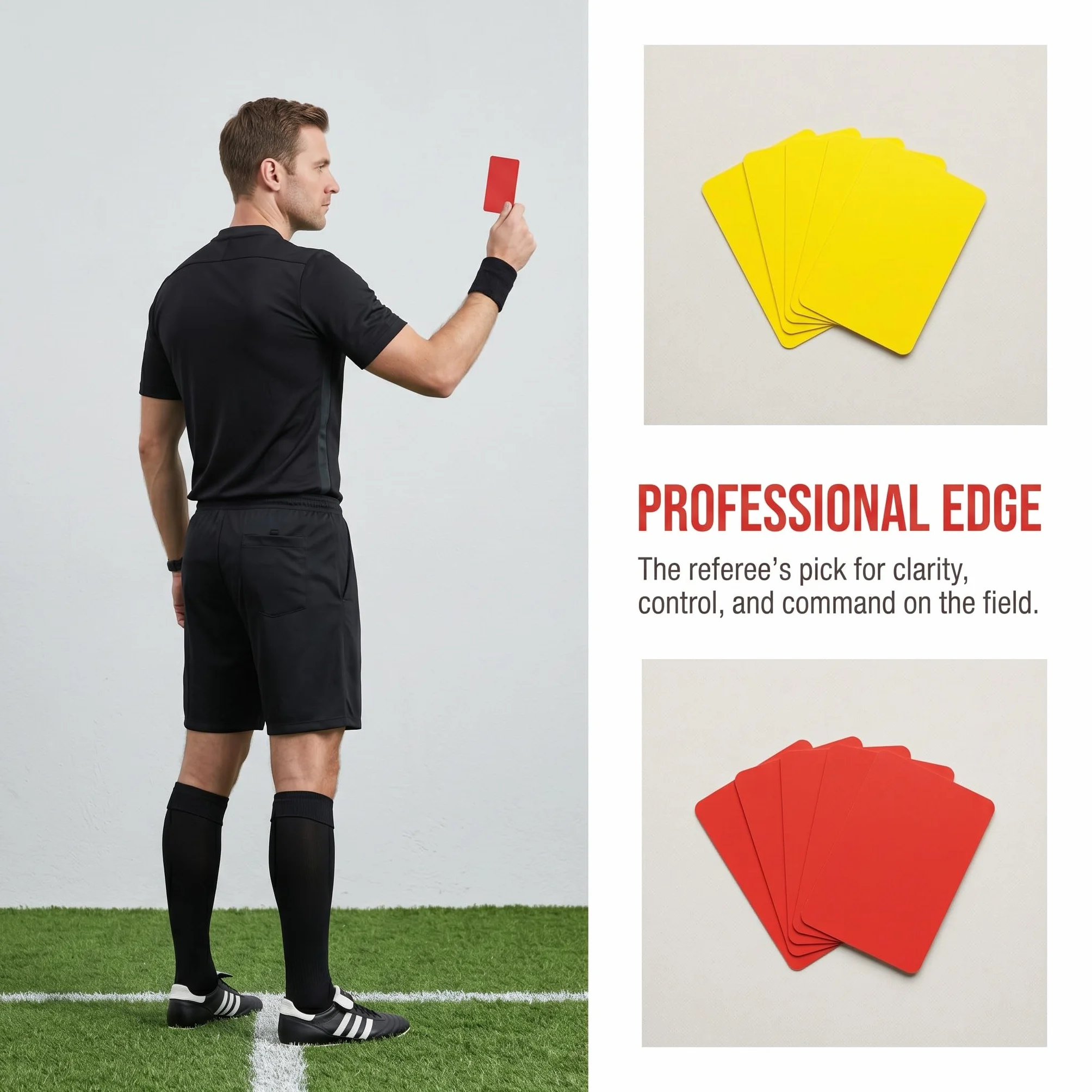Tarjetas Arbitro Futbol PVC Amarillas Rojas 8x10.5 cm Impermeables Juego