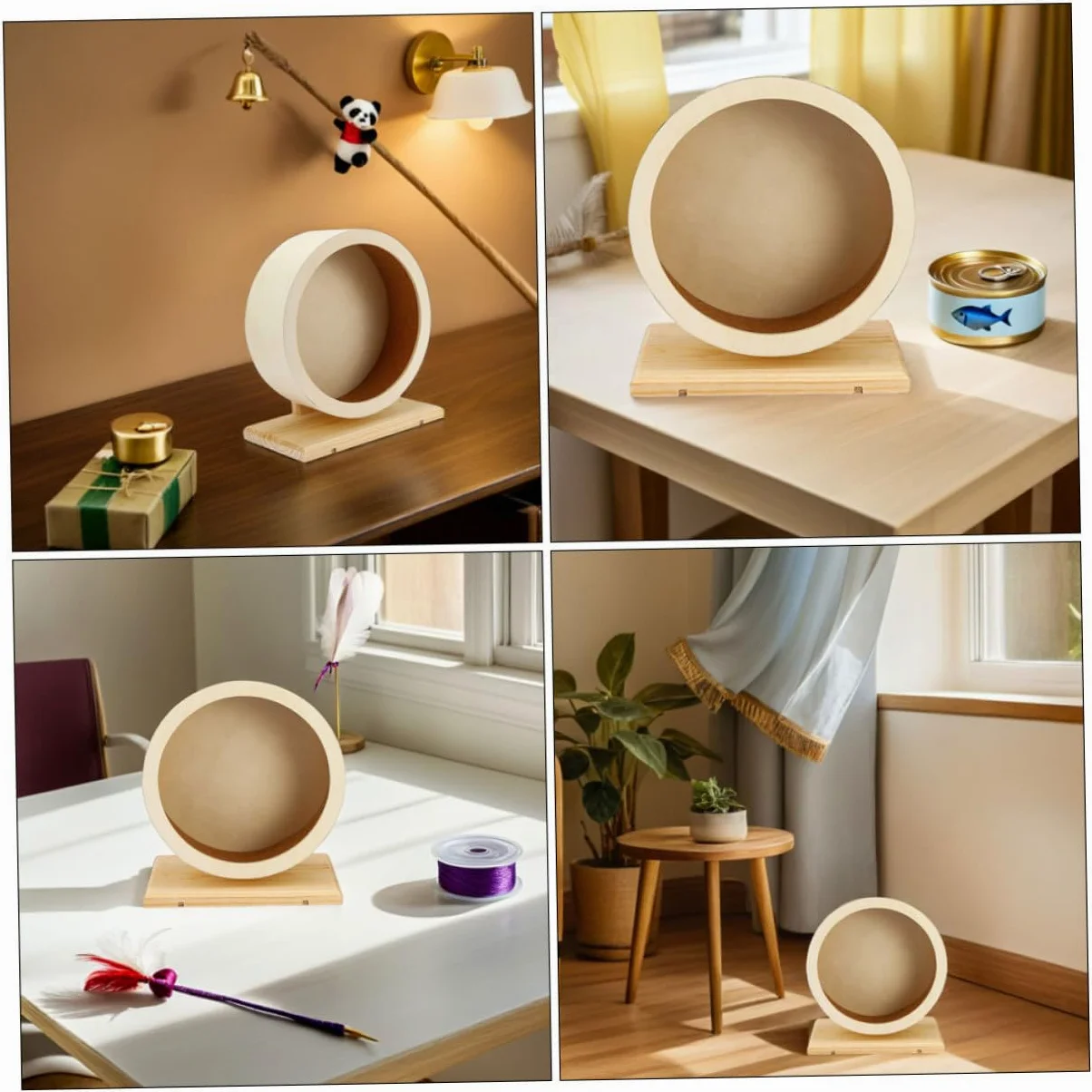 SUPVOX 2piezas Rueda De Madera para Hámster Silenciosa con Corcho Suave y Resistente Arañazos para Chinchillas Cobayas y Erizos Juguete para Correr