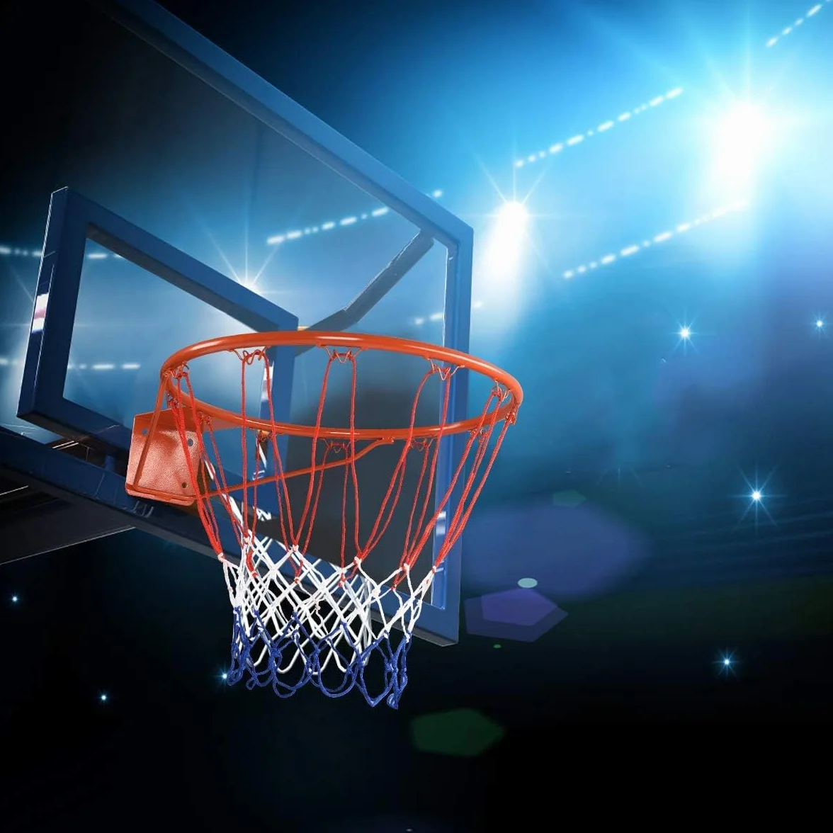 GYMAX Canasta de Baloncesto Montaje en Pared, 45 cm, Red con Anillo de Acero, Resistente Intemperie