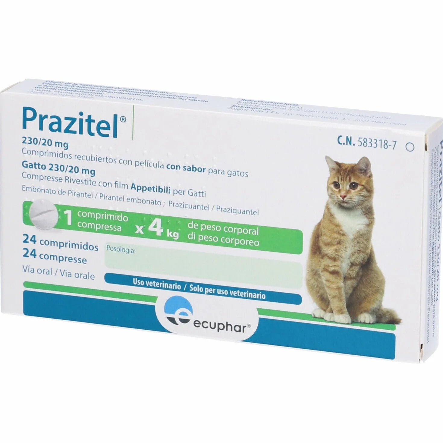 P-rà-zì-TEL Gato 24 Tabletas