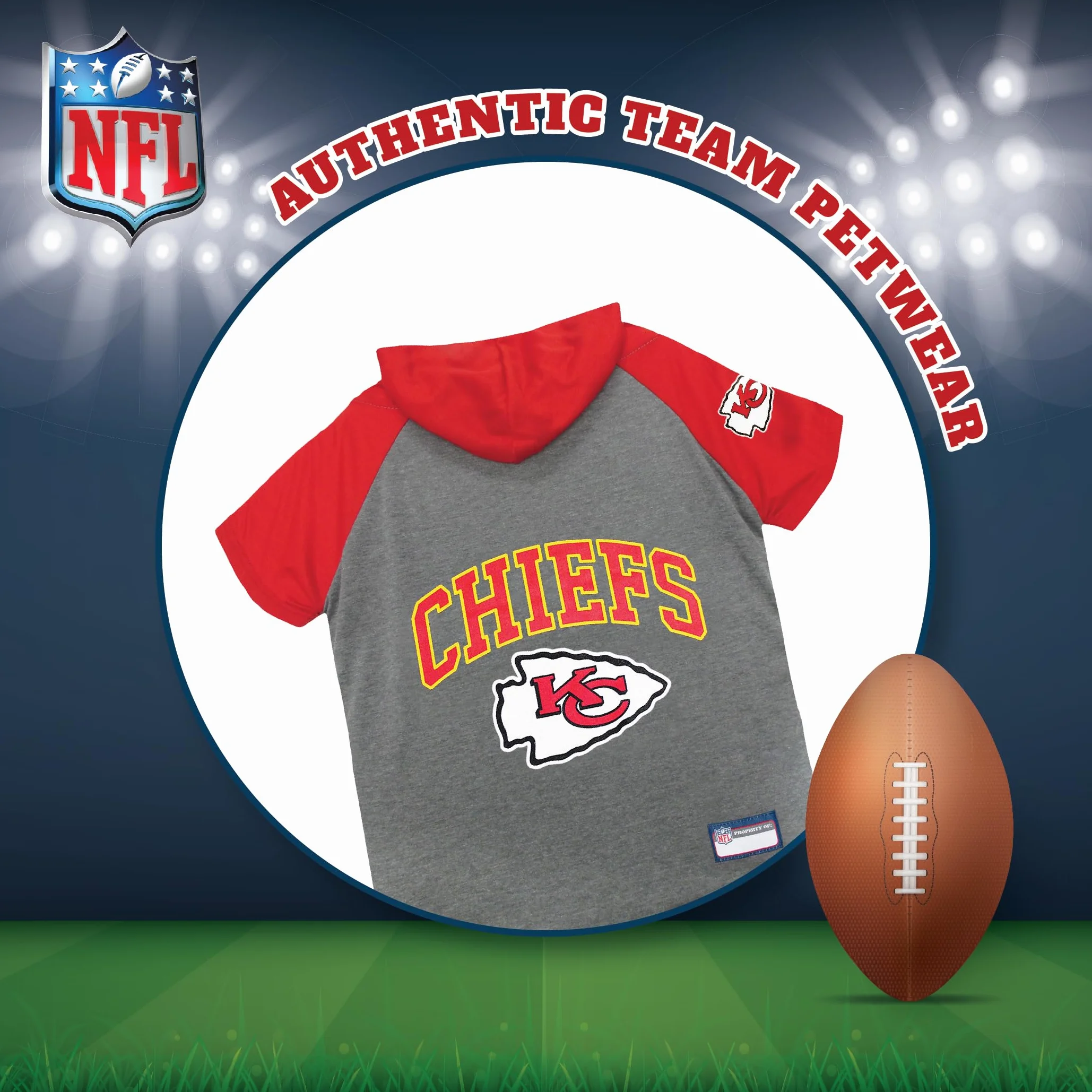 Pets First KCC-4044-XS NFL Kansas City Chiefs Sudadera con Capucha para Perros y Gatos, XS
