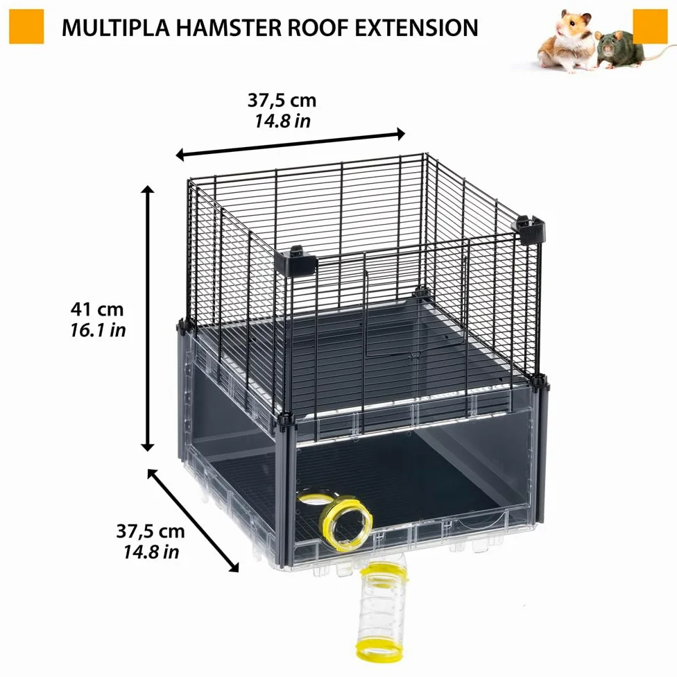 Ferplast Extensión de Jaula Hamster, Jaula Ratón, MULTIPLA Hamster, Techo, Metal y Plástico Reciclado