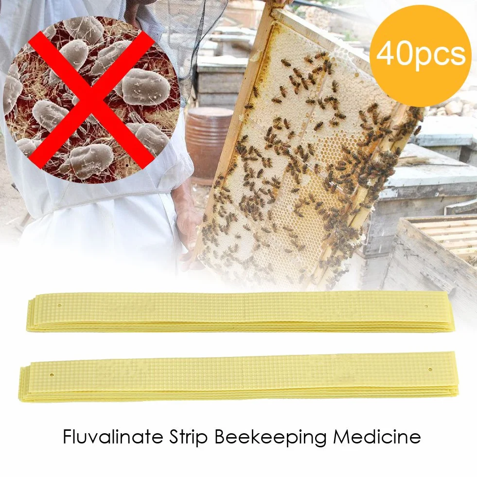 40 Unids Tiras Plásticas Tiras de Fluvalinato Ácaro Varroa dewin Medicina Apícola Medicina Asesina Apícola Tiras De Plástico Tira De Fluvalinato Abeja Ácaro Varroa Asesino Apicultura Medicina