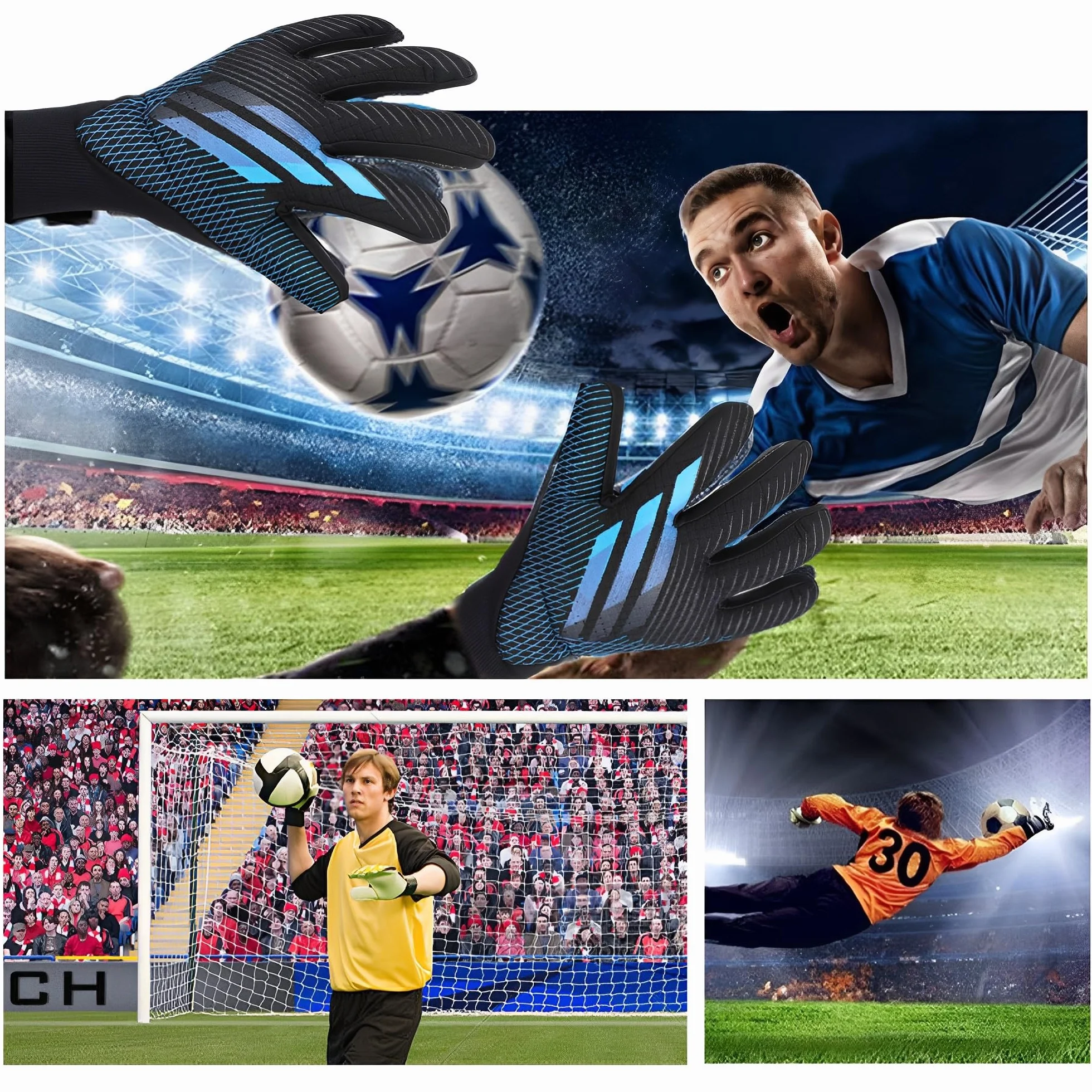 Guantes Portero Transpirable Látex Grueso Antideslizante Talla 7-10