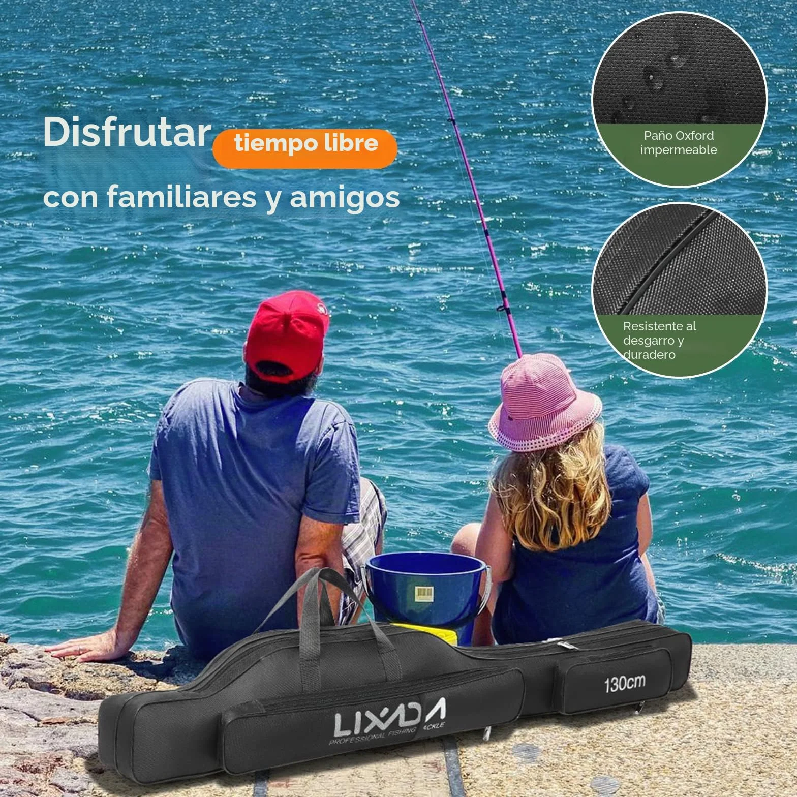 Lixada Bolsa Plegable para Caña de Pescar 100 cm 130 cm 150 cm