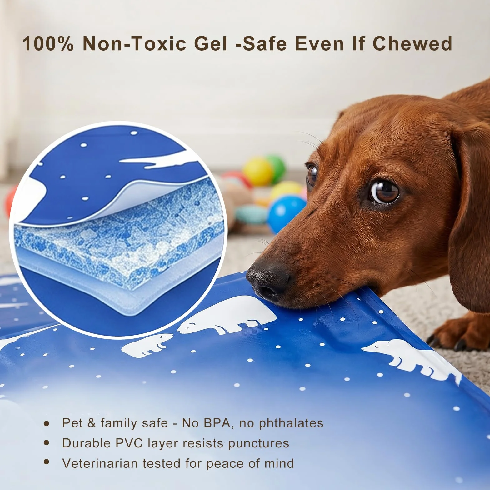 Alfombra Refrescante para Perro Gato,Mascotas Alfombrilla Autoenfriante,Camas refrescante para Mascotas,Prueba de Arañazos/Impermeable/Antideslizante,para en Verano,50x60cm, L, Azul