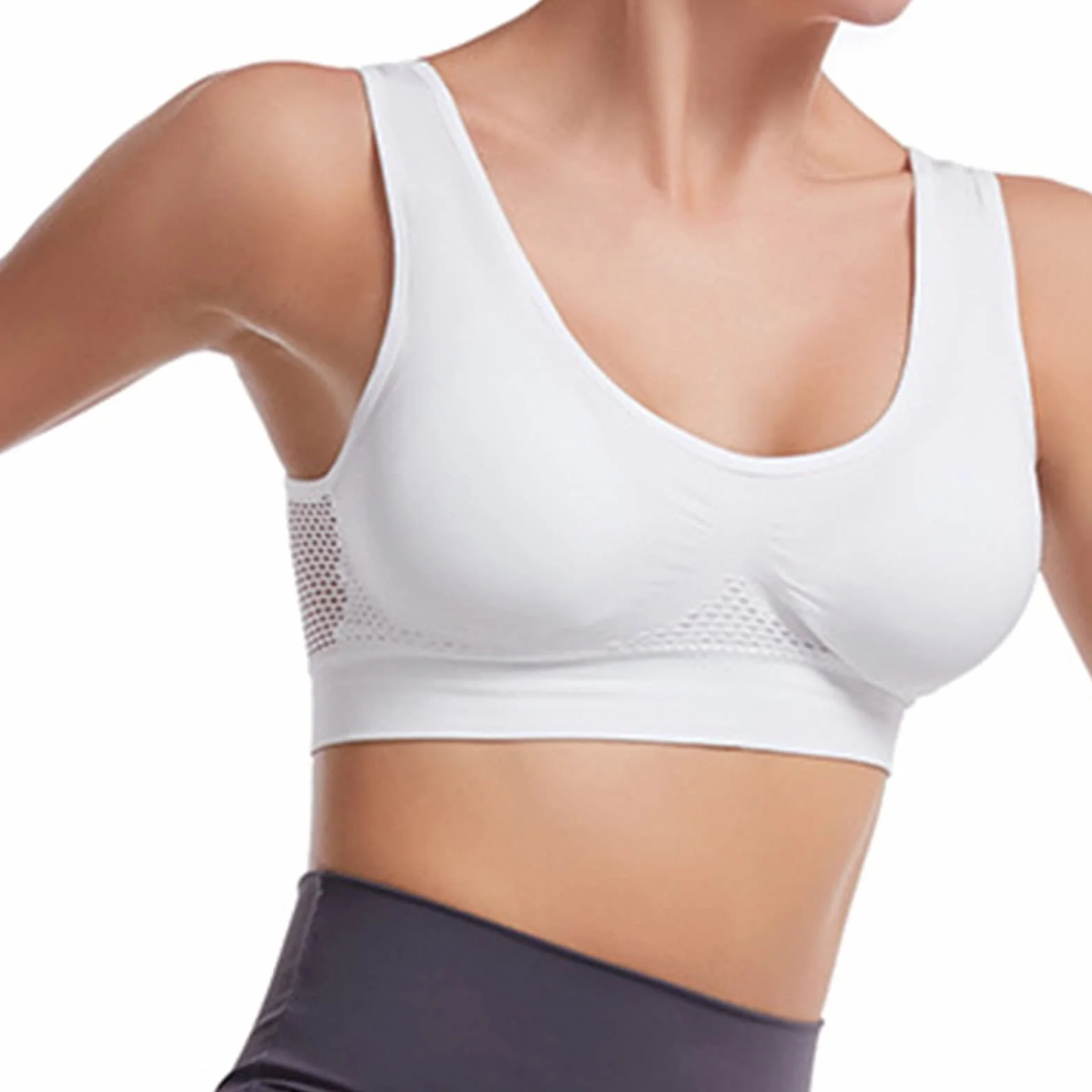 Sujetador Deportivo Sin Aros para Mujer – Top Cómodo y Transpirable para Yoga, Fitness, Tallas S a 6XL