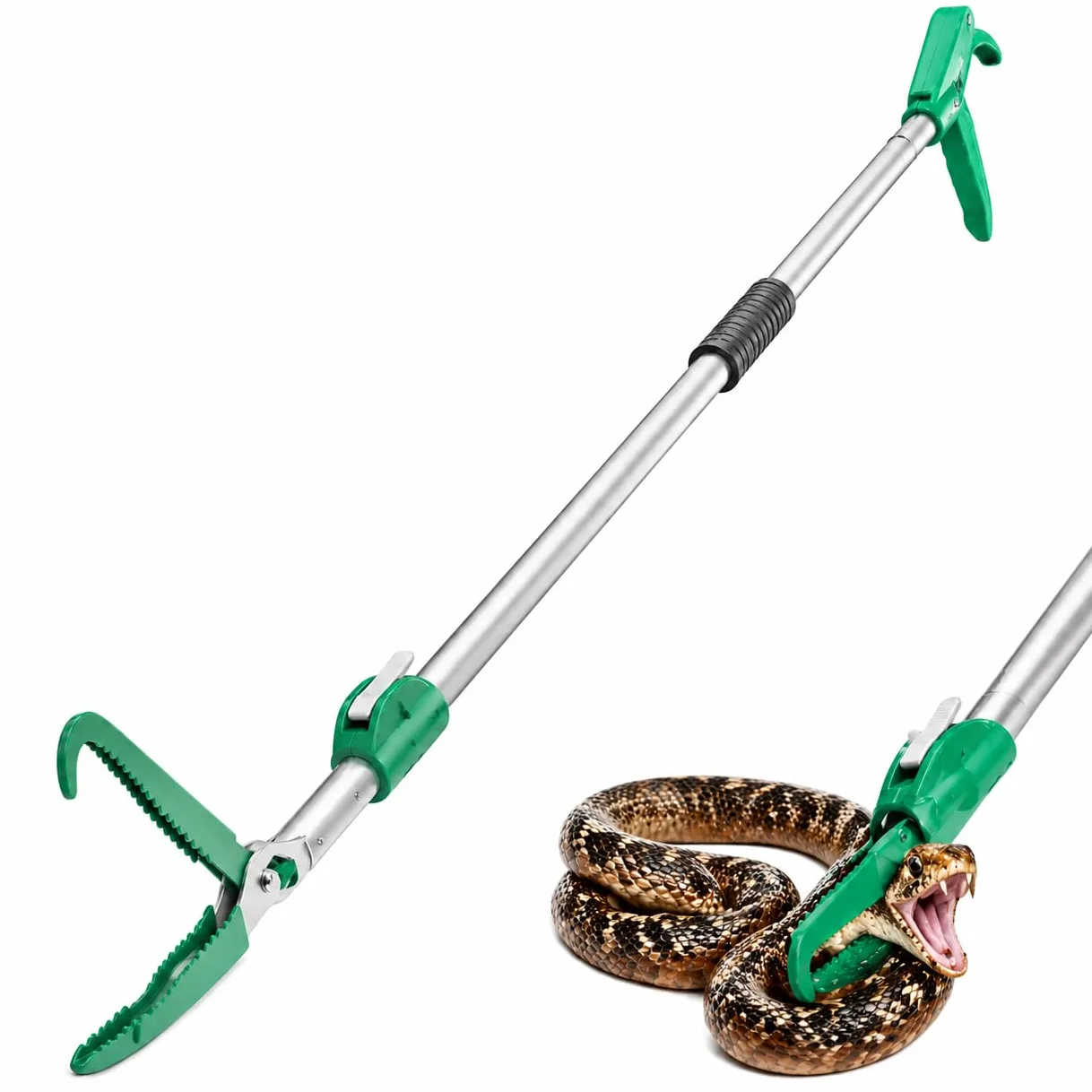Pinzas extensibles de 233.7 cm para reptiles con mordaza ancha y agarre cómodo