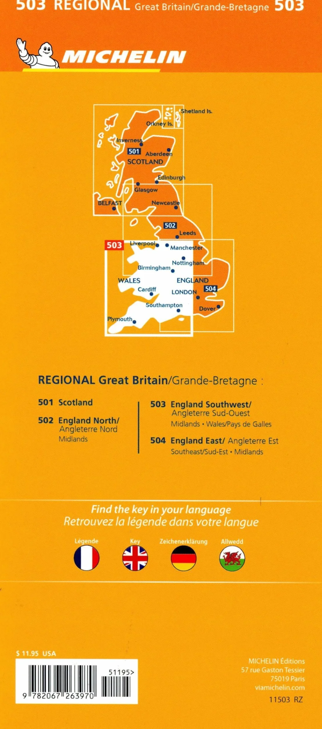 MAP REGIONAL ENGLAND SOUTHWEST MIDLANDS WA 2024: Straßen- und Tourismuskarte 1:400.000