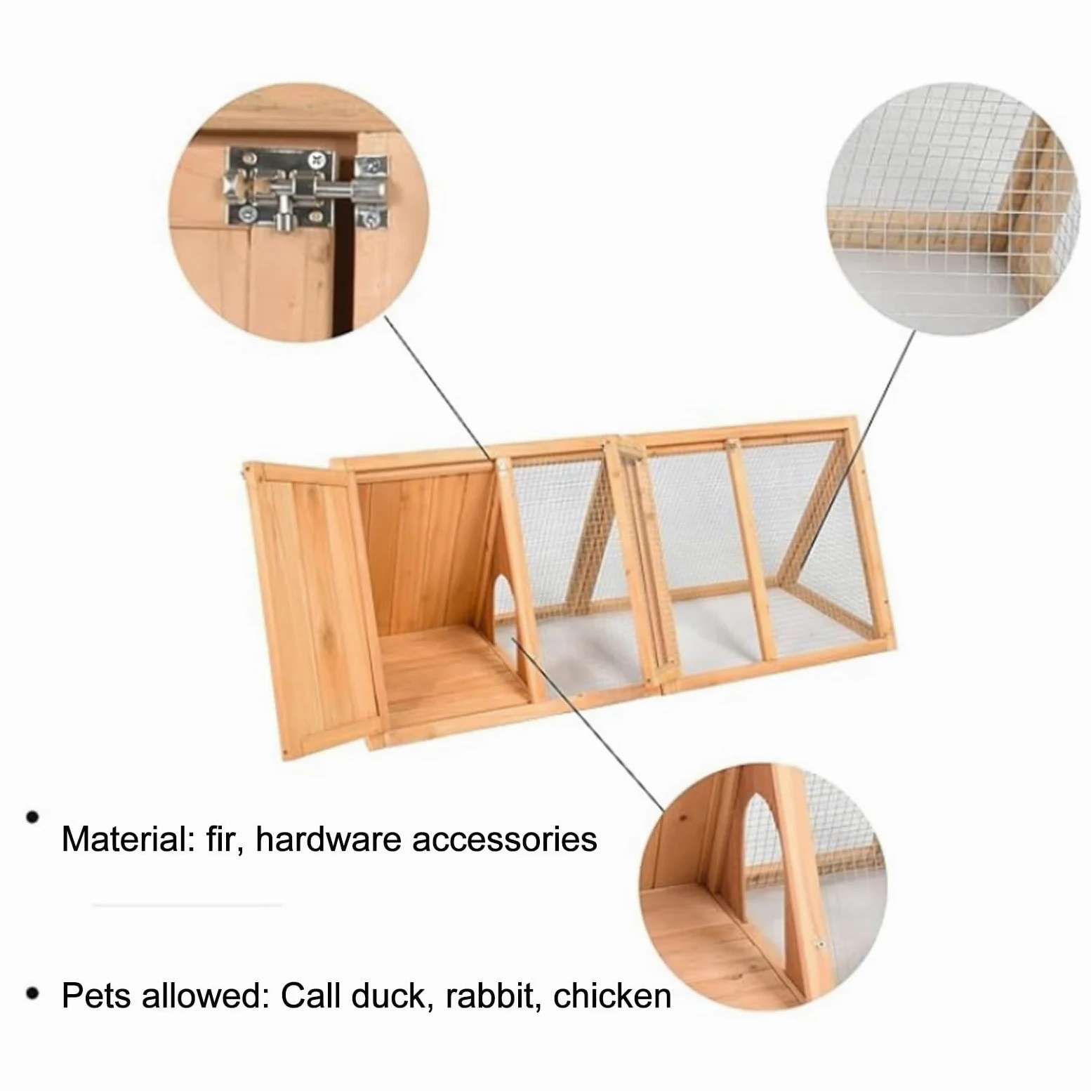 Jaula Pequeña para Conejos, Jaula para Codornices, Jaula de Madera para Conejos, Gallinero de Exterior con Red de Ventilación para Hurones, Chinchillas y Erizos
