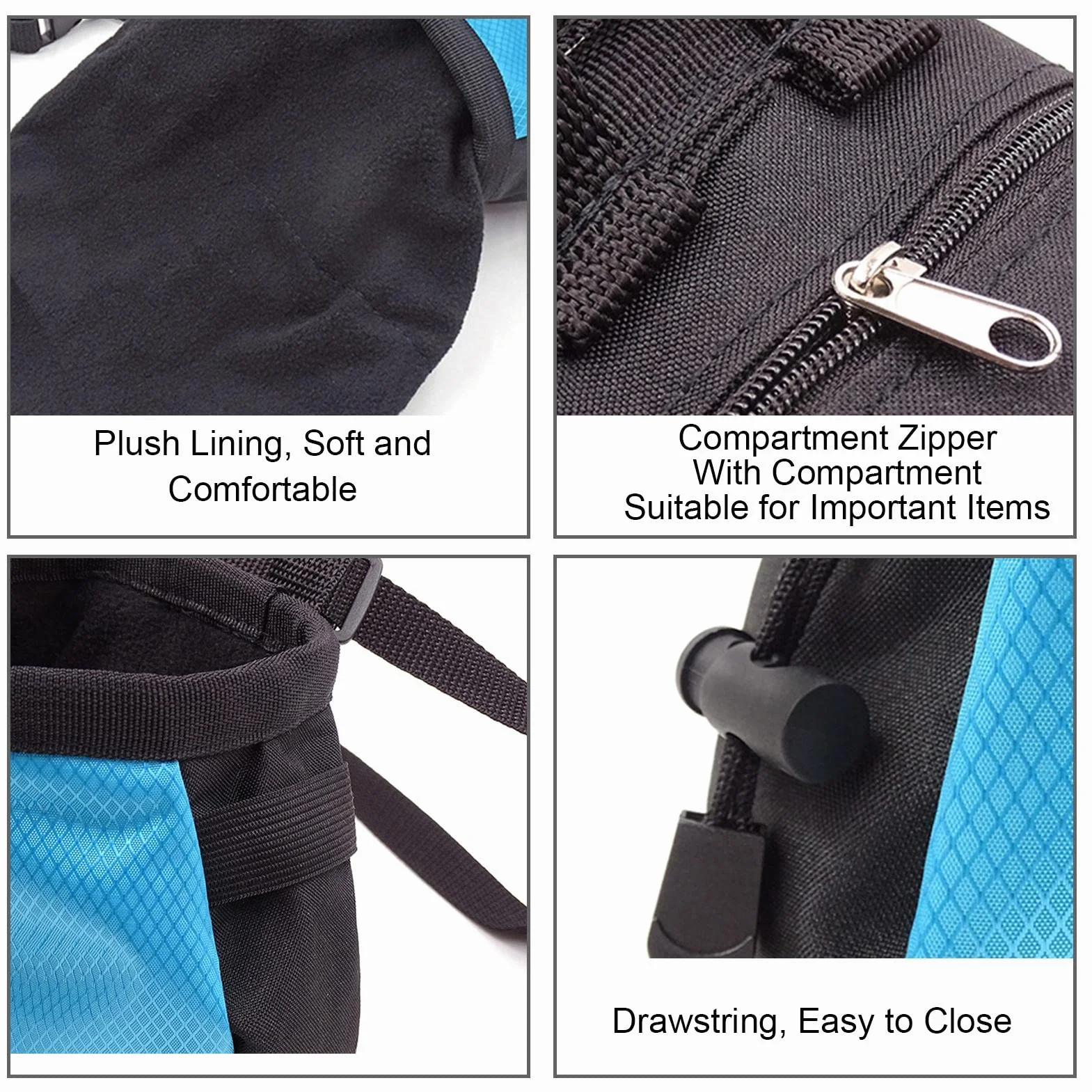 Bolsa de Tiza para Escalada en Roca con Bolsillo Cremallera y Cinturón Ajustable