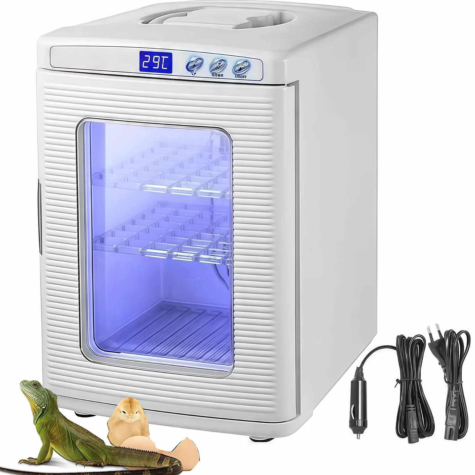 Incubadora de huevos de reptiles – 25 L de control de temperatura, caja de termostato de refrigeración y calefacción para camaleones, lagartijas y tortugas, ajustable de 5°C-60°C