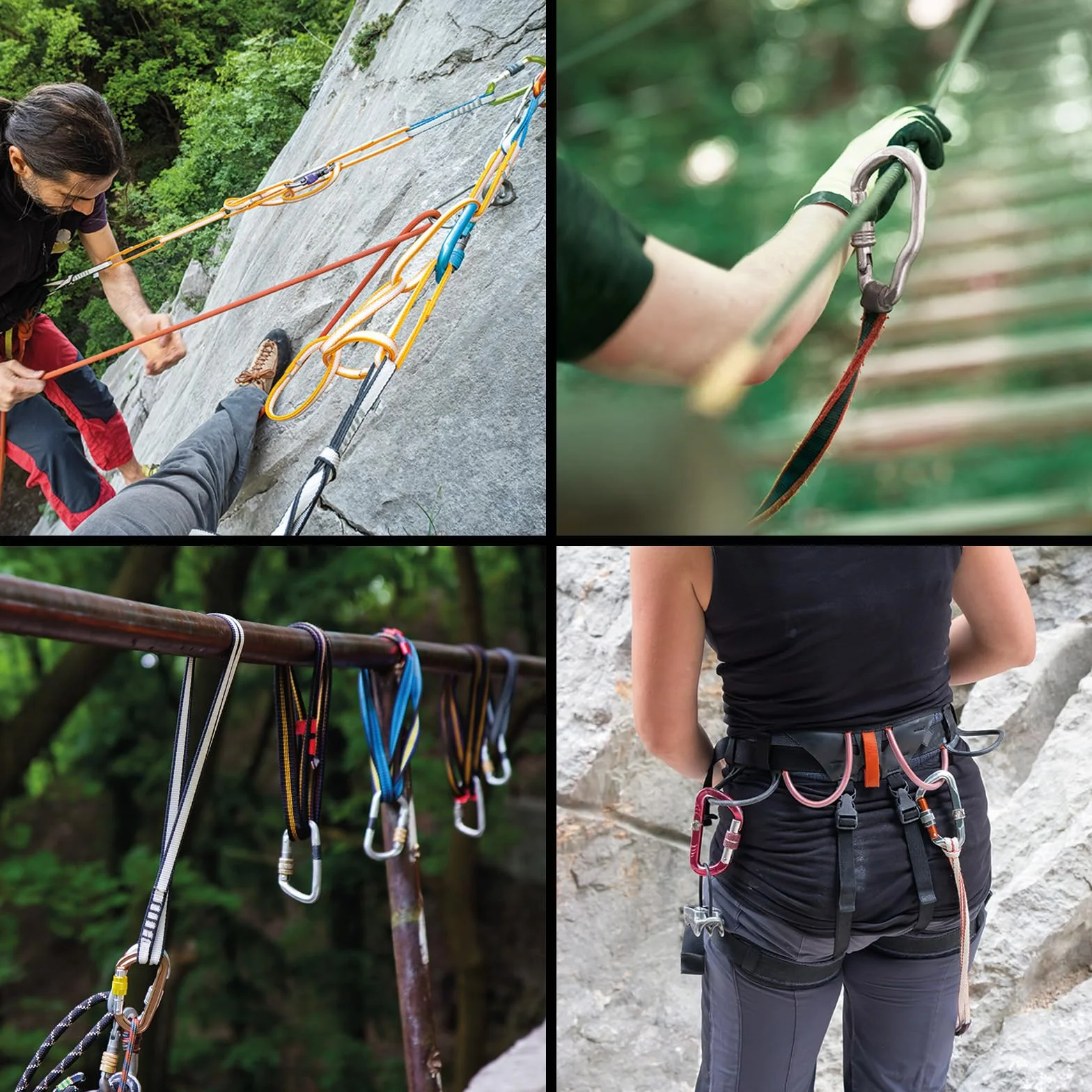 ALPIDEX Eslingas de cinta escalada 40 60 80 120 cm conjunto 4 piezas poliamida