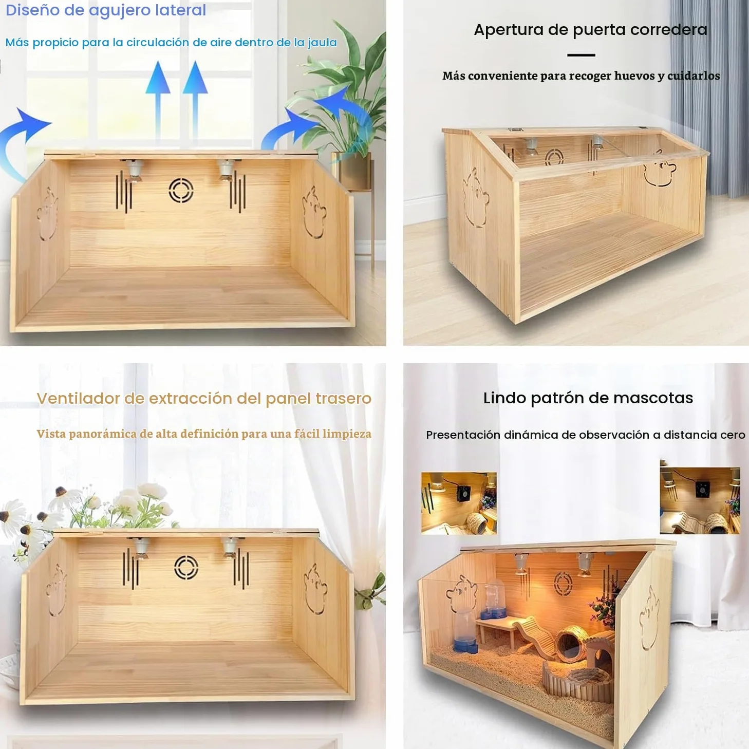 Jaula Para Hámster Y área De Juegos Para Hábitat Con Parte Superior Que Se Puede Abrir Jaula Para Hámster Y área De Juegos Para Hábitat Para Conejos, Cobayas Y Pollos Rutin Jaula Gran(Size:80x40x40cm)
