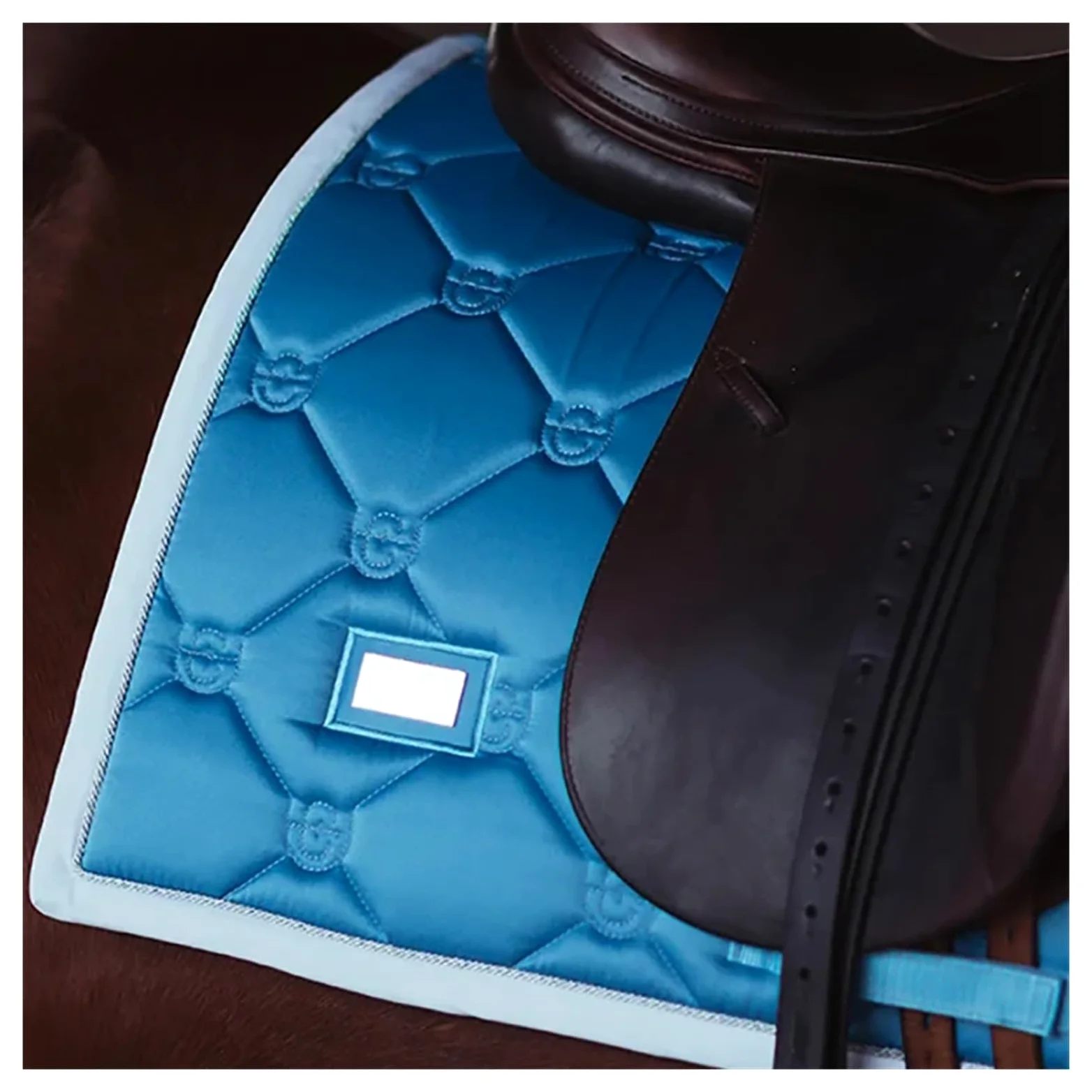Mantilla para Caballo Almohadilla de Silla de Doma de Tela Satinada, Equipo de equitación Azul, Productos ecuestres equinos