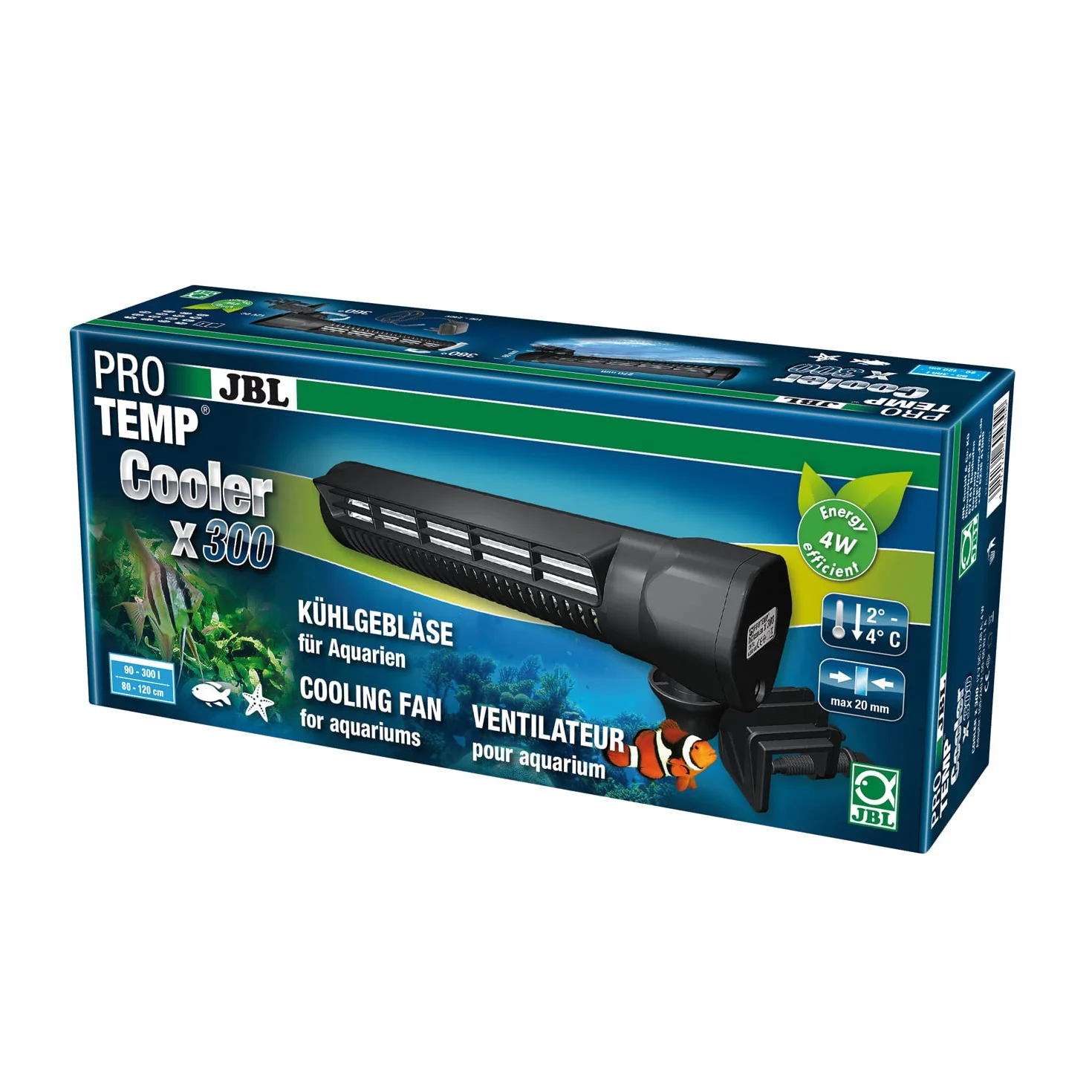 JBL PROTEMP Cooler x300 Ventilador de refrigeración para acuarios de 90-300 l de agua dulce y salada
