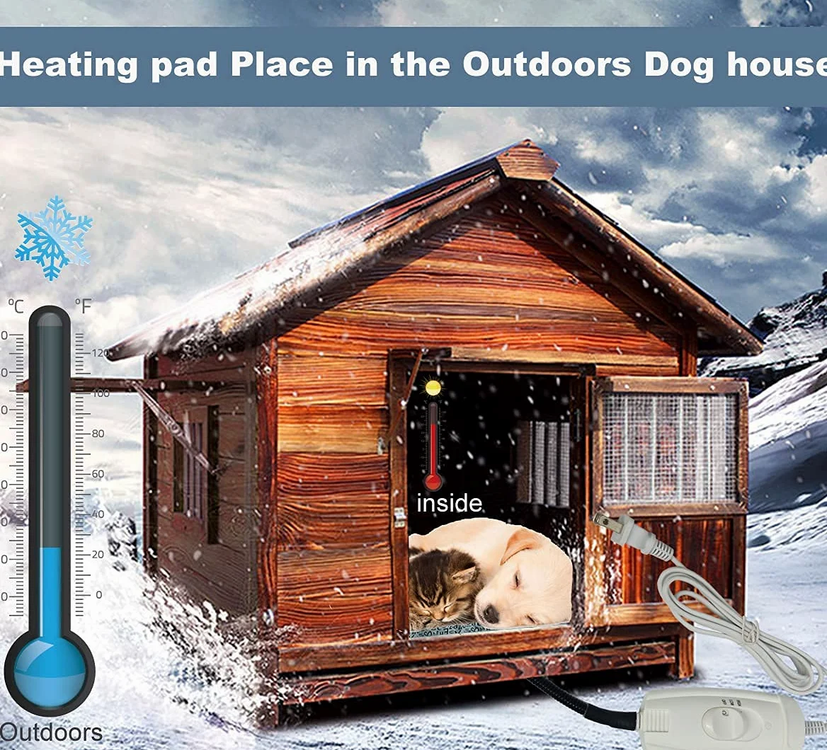 Almohadilla térmica para Perros Grandes para Interiores, tapete térmico Impermeable para Mascotas, Almohadilla térmica para Gatos, Almohadilla térmica para Cachorros para Caja de Parto al Aire