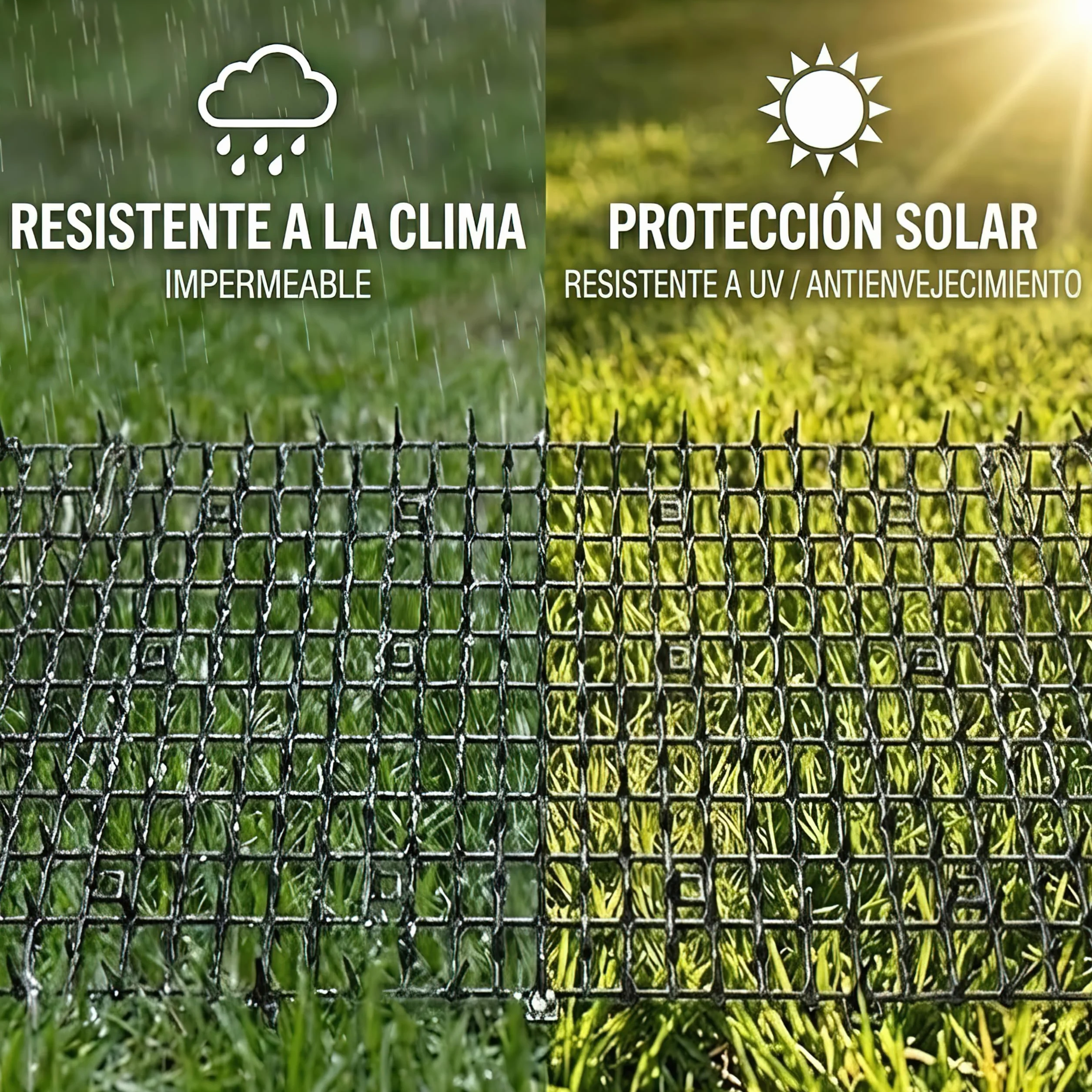 Alfombrilla Repelente de Mascotas, Blanca, 1,98 m con 8 Estacas para el Suelo 8 Bridas, Alfombrilla Repelente de Gatos con Púas Suaves para Jardín/Patio Trasero, Alfombrilla Disuasoria de