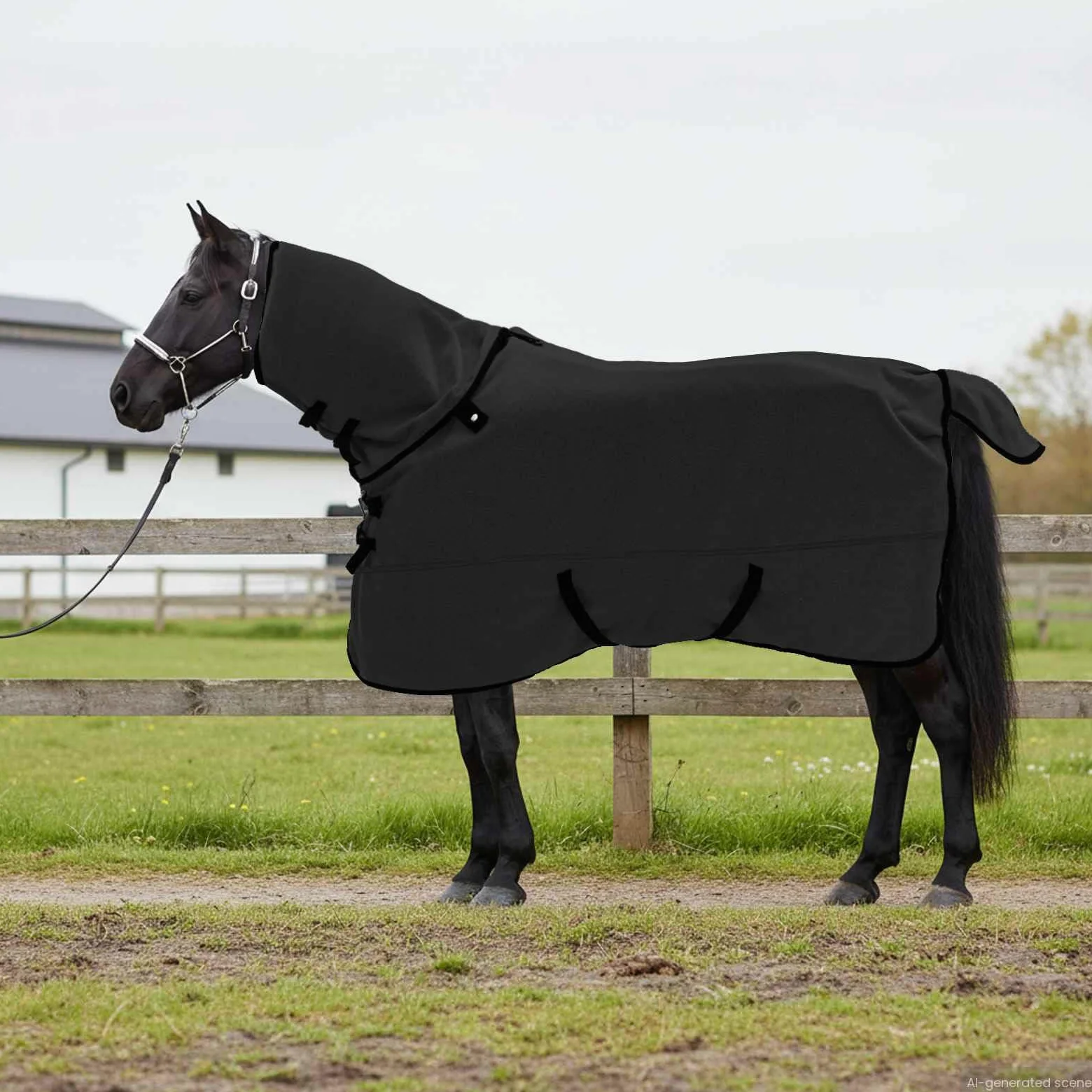 Manta para caballo, 125 cm, poliéster, lavable a máquina, cálida, cómoda, transpirable y ligera, para entrenamiento, establo y transporte