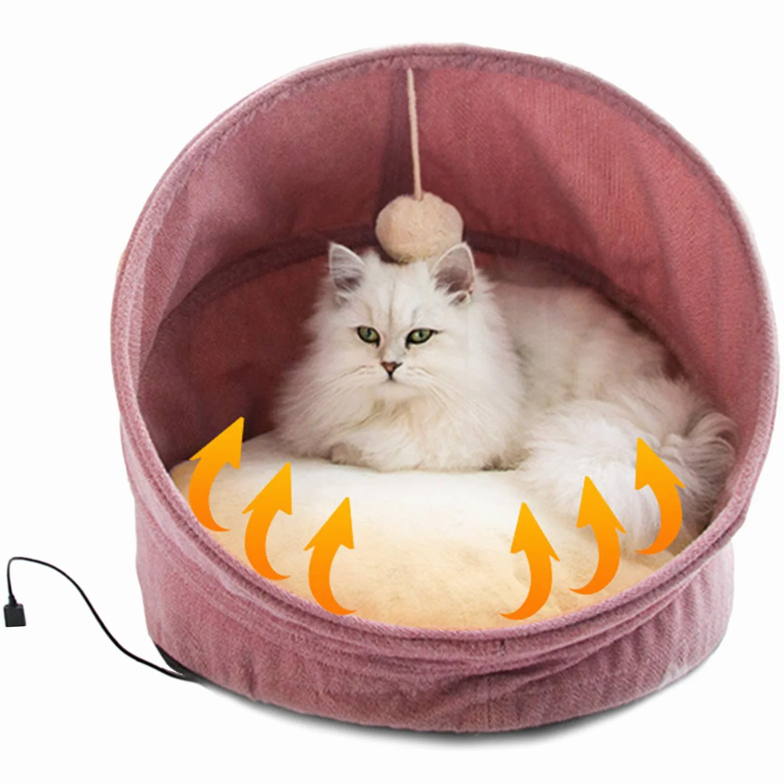 Cama para Mascotas,Manta Eléctrica para Gato/Perro Interior, Almohadilla Térmica para Mascotas con Una Alfombra Suave para Mascotas, Alfombrilla De Calentamiento Interior