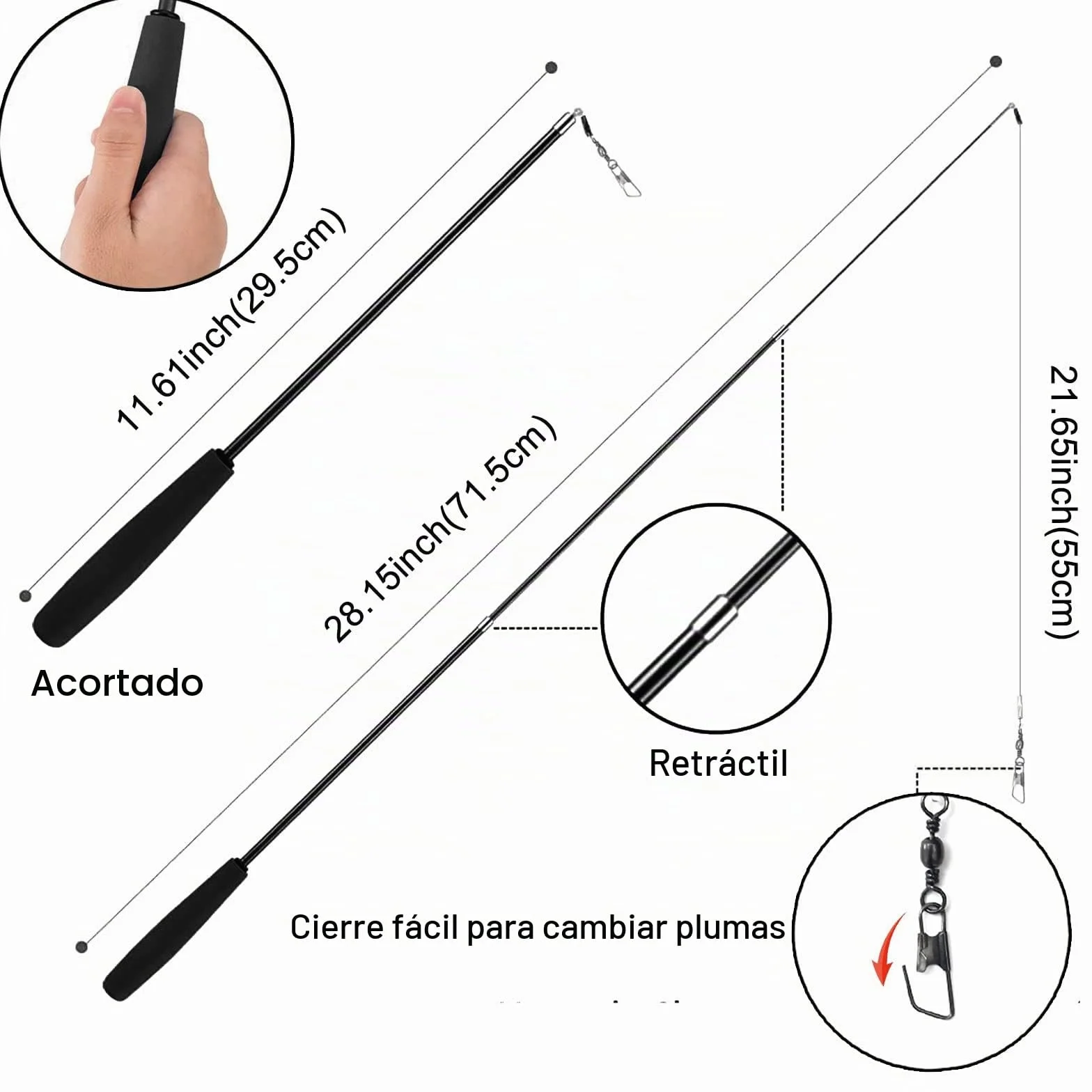 9 Piezas Juguete Plumas Gato,Juguetes para Gatos Caña Gato,1 Varita Retráctil,con 8 Repuestos de Plumas, Pájaros y Ratones