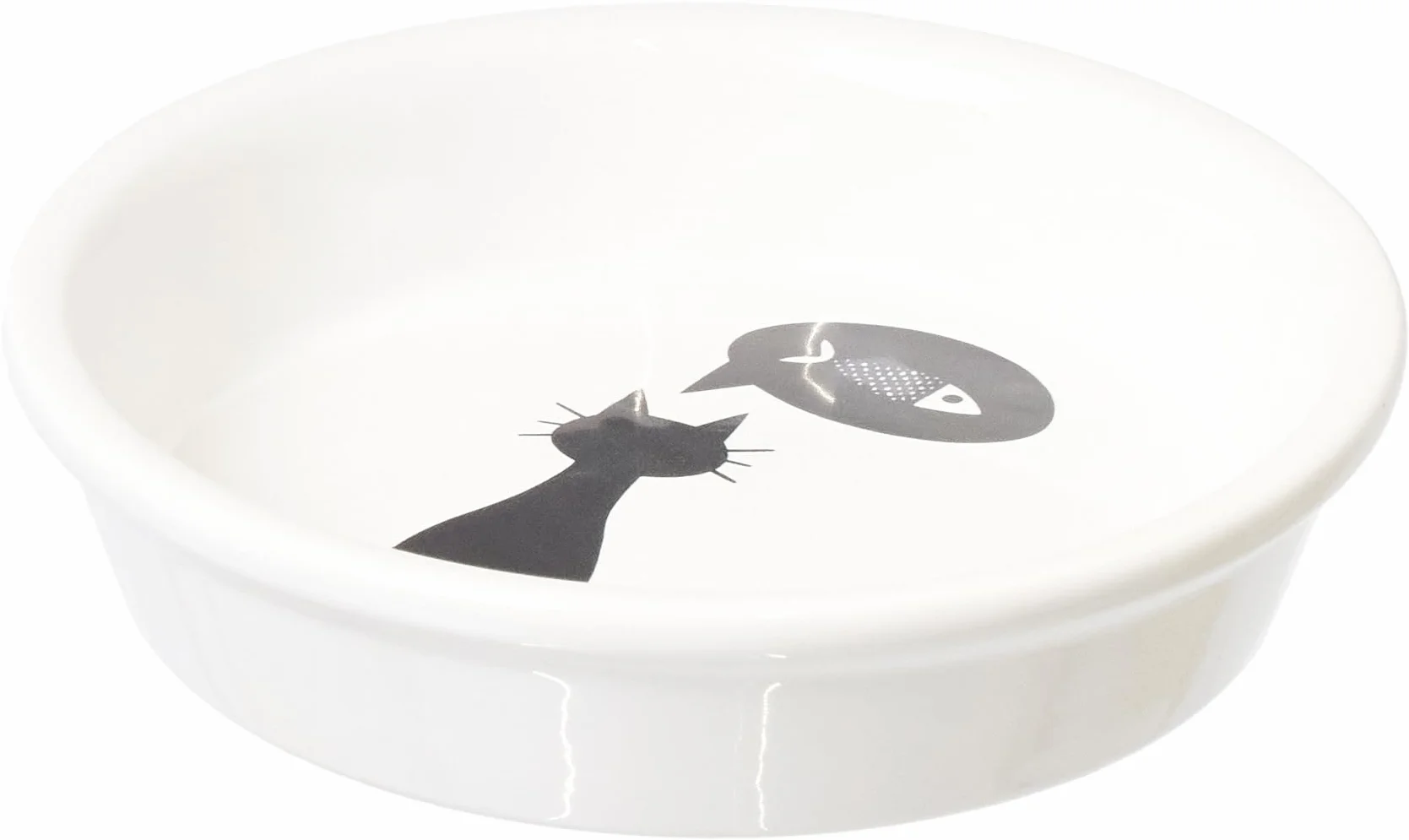 Trixie Comedero Cerámico Gatos, 0.25 l, ø 13 cm, Blanco, 0,25 L