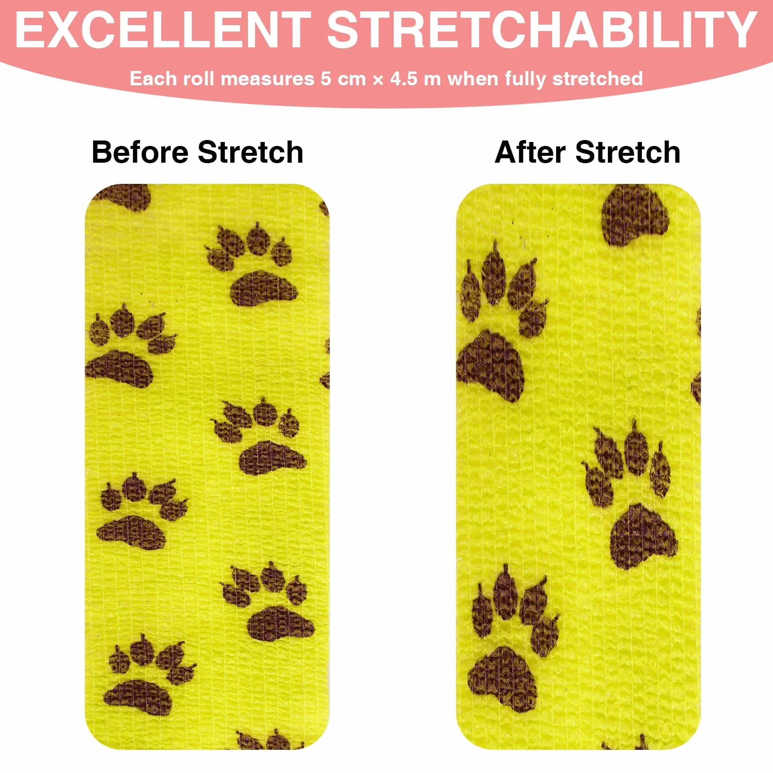 12 piezas de vendas autoadhesivas, venda cohesiva, vendas cohesivas y venda autoadhesiva elástica para perros, caballos y otros animales – Ideal para cuidar articulaciones, tobillos y más, 5cm x 4,5 m