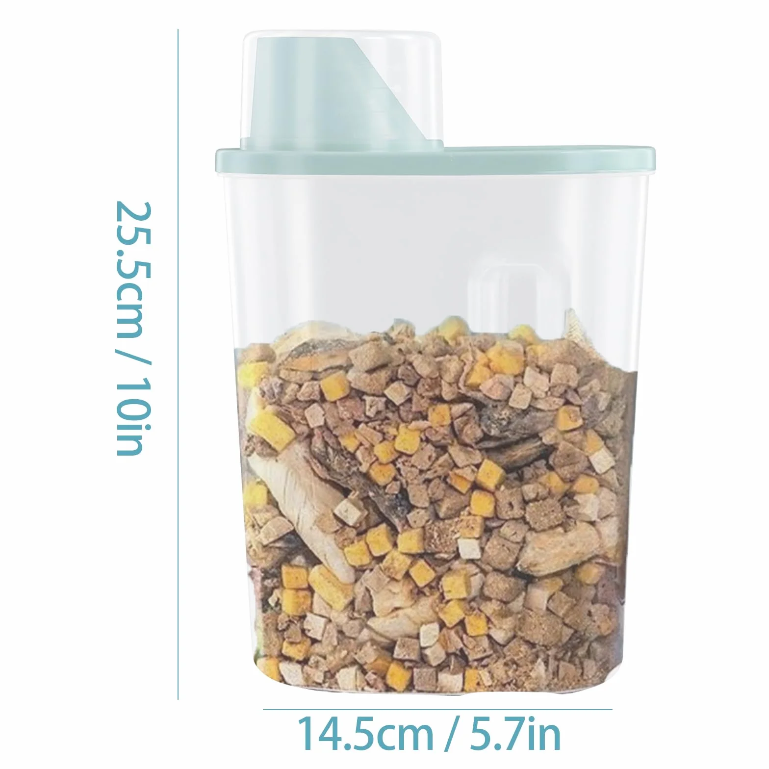 Dokeno 2PCS Contenedor Pienso 2,5 L, Contenedor Comida Perro con Vaso Medidor, Recipientes Herméticos para Comida para Perros, Envase de Plástico, para Cereales, Arroz, Perros, Gatos (26 * 15 * 8cm)
