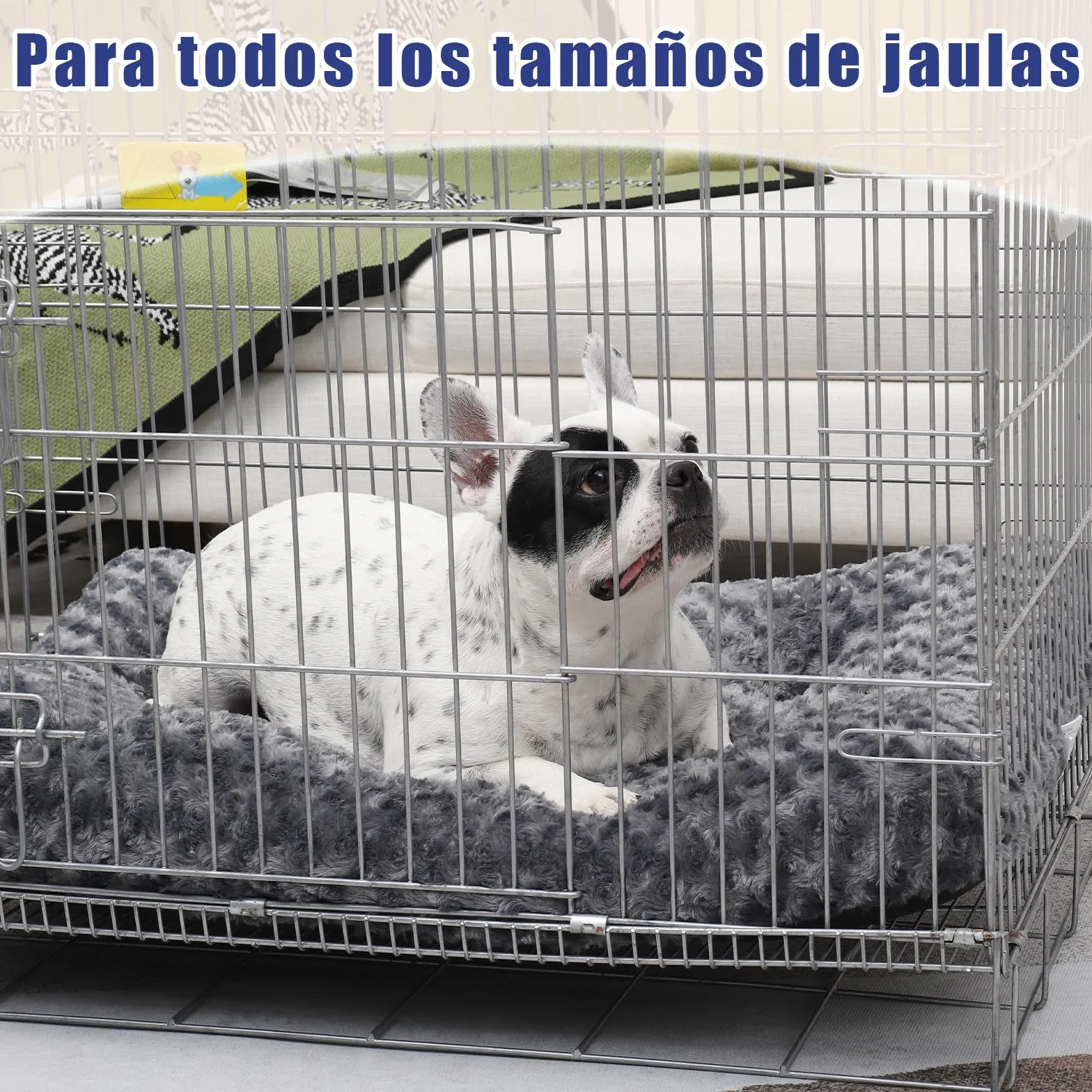 KSIIA Cama para Perro Grande, 90x60cm, Camas Antiestres L, Colchon Cojín Perro Grande, Colchoneta Lavable a Máquina, Fondo Antideslizante Dog Bed, Gris Oscuro