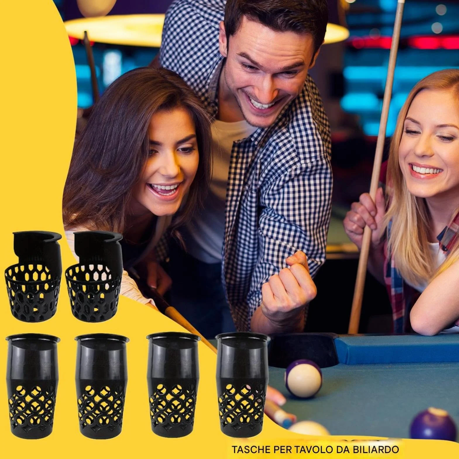Cesta de billar, bolsillos de billar - 6x drop palliad billiard Storage Net, Accesorios de mesa de billar