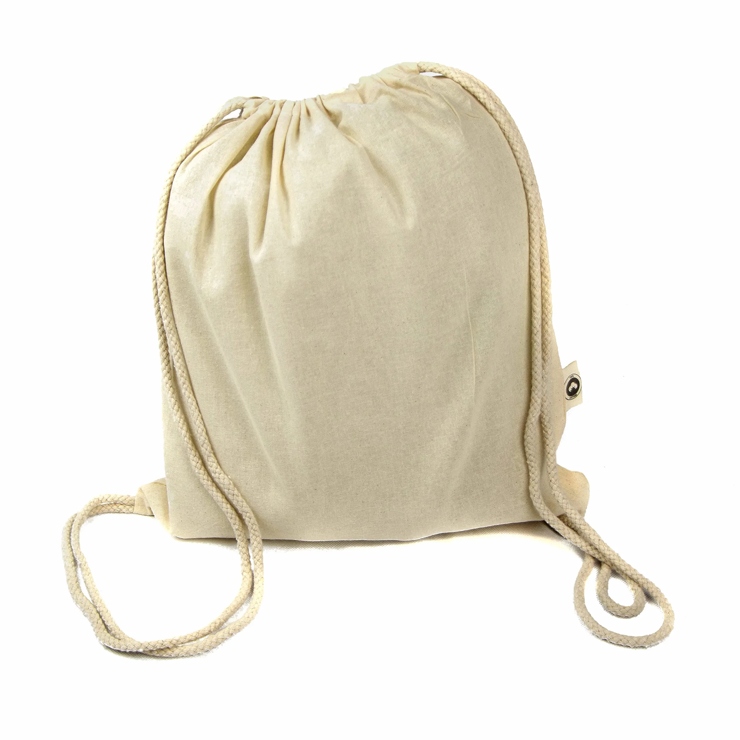 Bolsa Mochila Algodón Natural Con Cordones 39 x 35 cm