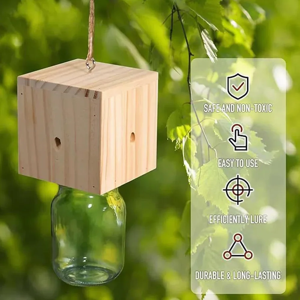 Trampa para Abejas carpinteras con Caja Fuerte Desmontable. Atrae a Las Abejas carpinteras con Cebo. Trampas Colgantes Naturales Estilo Loft, B