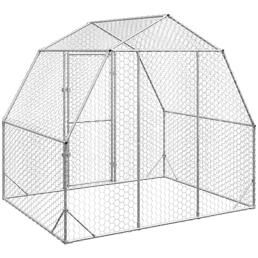 Gallinero 2,5 x 2 x 2,25 m, cercado para gallinas, marco de acero galvanizado, pajarera segura para patos y aves de corral, caño estable para gallinas