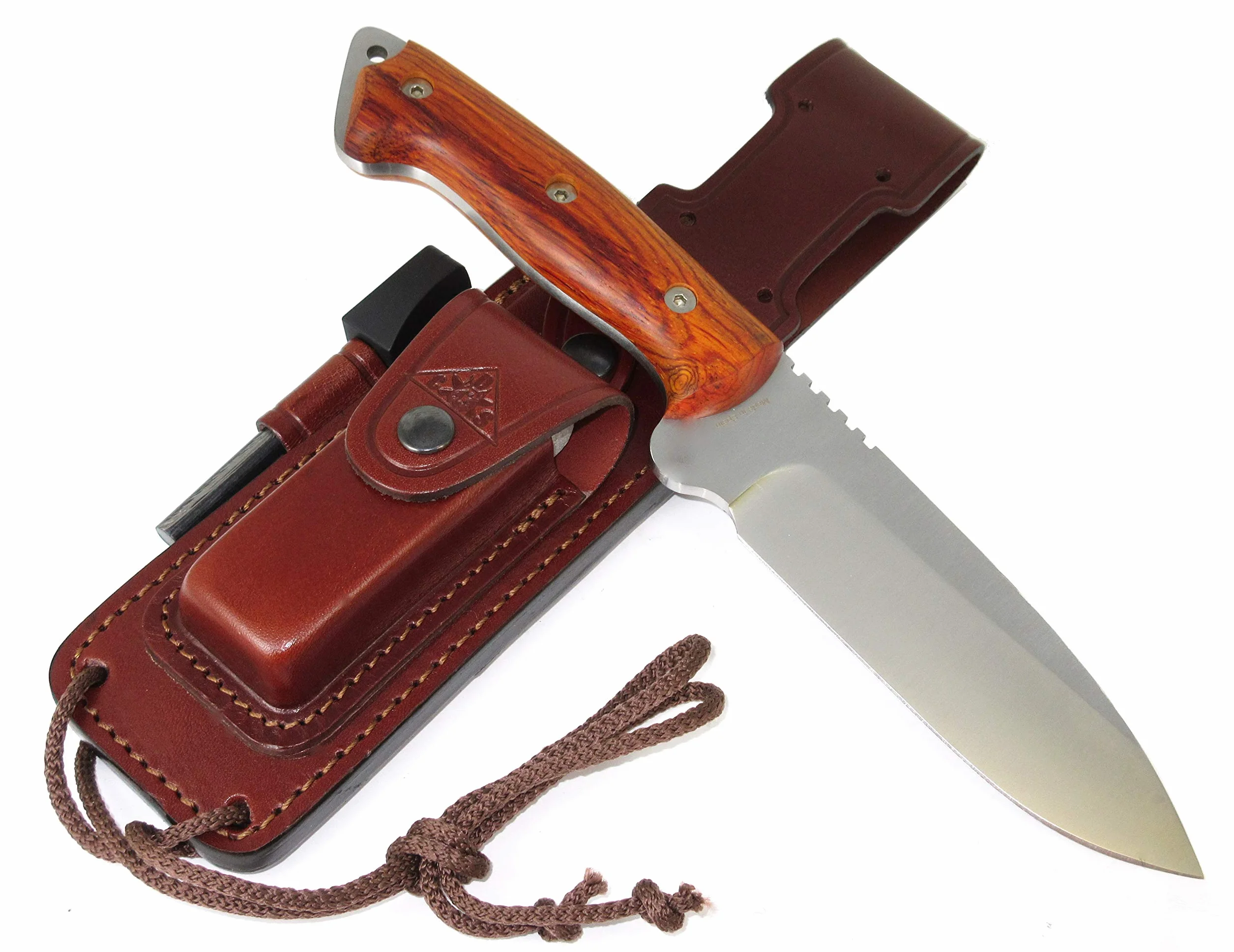 Cuchillo supervivencia caza monte bushcraft camping outdoor Acero MOVA 58 Funda de piel Fabricado en España