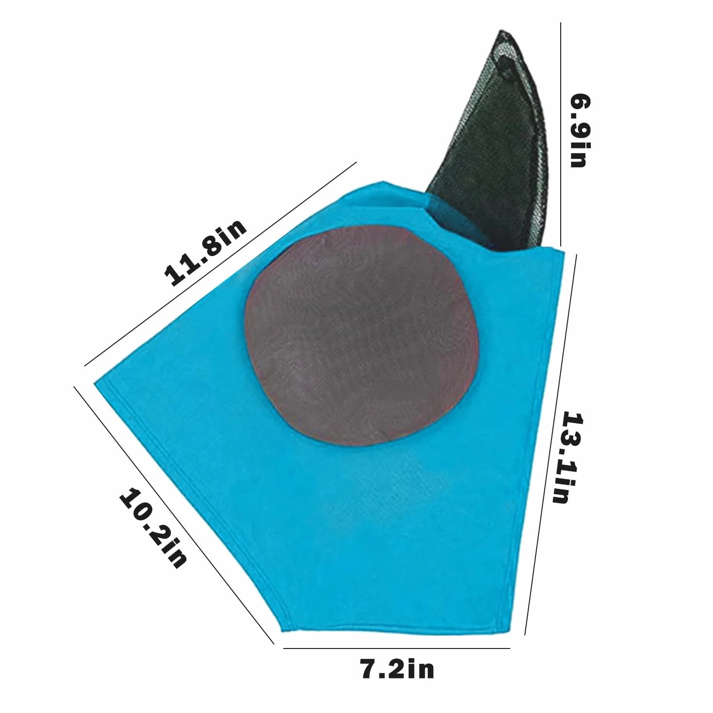 Máscara para Moscas de Caballos, Antimoscas con Cubiertas para los Oídos, Anti-UV, Reutilizable (Azul)