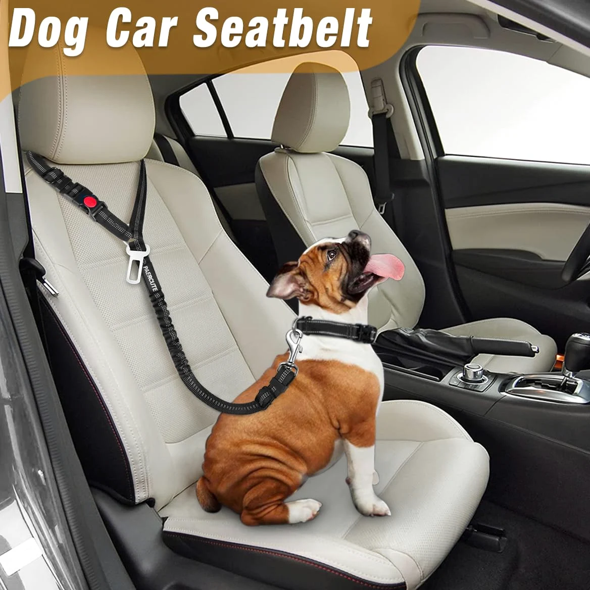 Juego de 2 cinturones de seguridad retráctiles para perro, cinturón de seguridad ajustable para reposacabezas de vehículo, ajustable, resistente, elástico y duradero, arnés de coche para perro