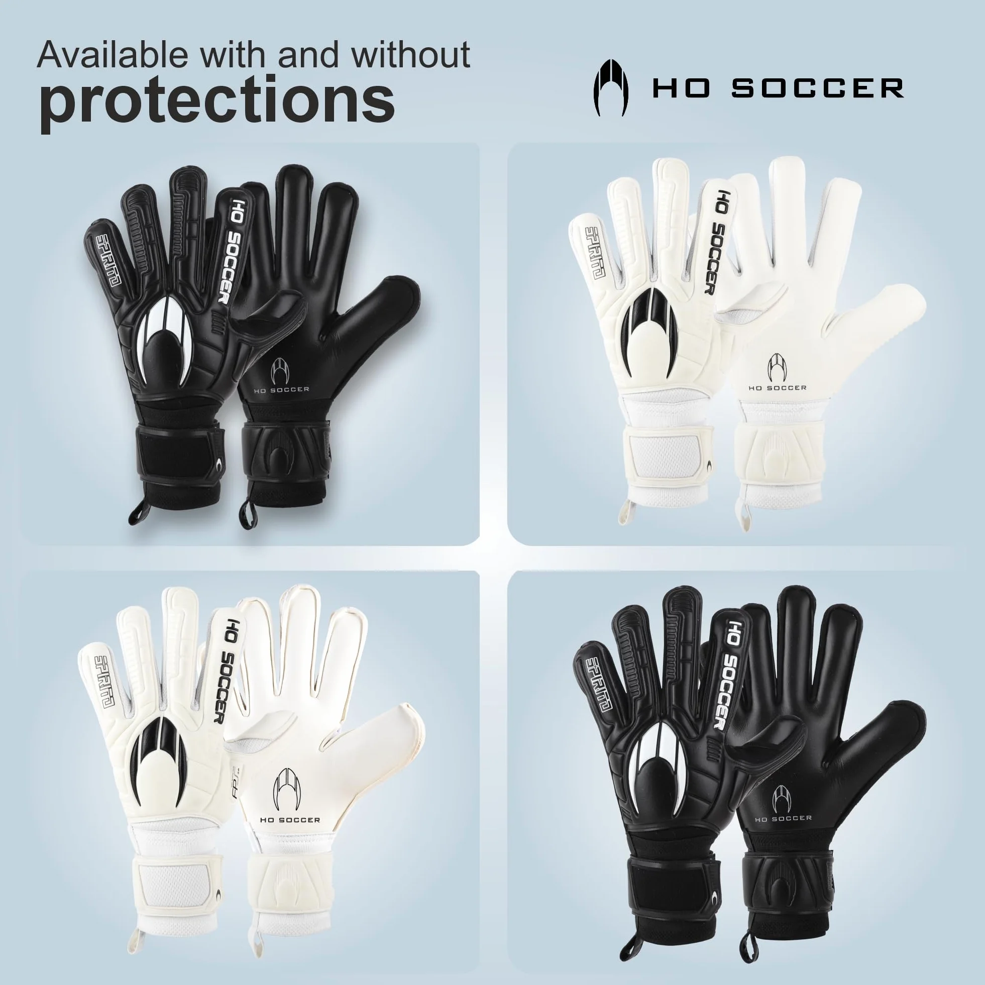 Guantes de Portero HO Soccer SPIRITO White Protek Flat Blanco