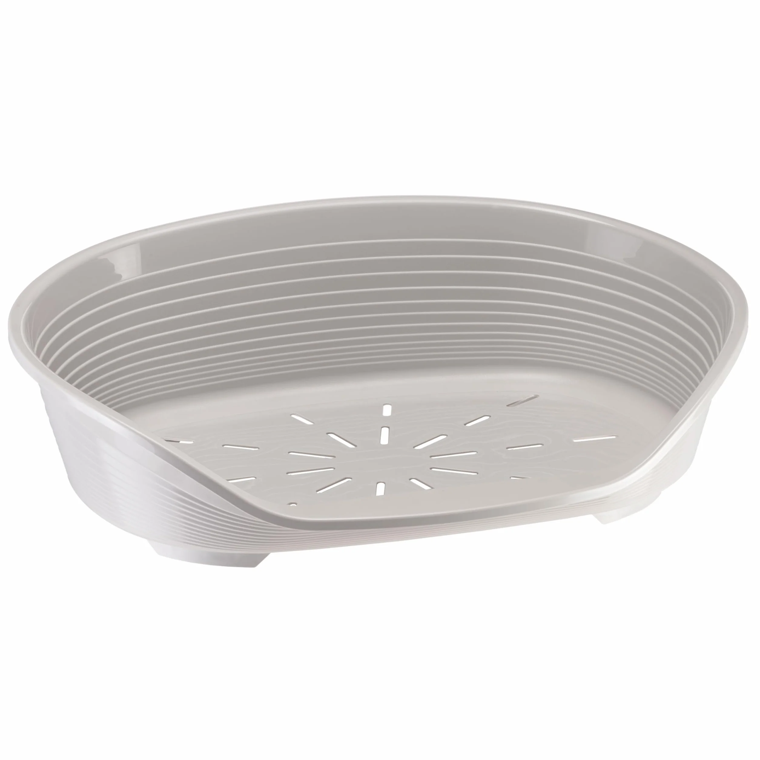 Ferplast Cama para Perros Cama Perro Grande, 100% plástico Reciclado, Lavable Transpirable y Antideslizante - Siesta Deluxe, 82 x 59,5 x 25 cm, L, Gris