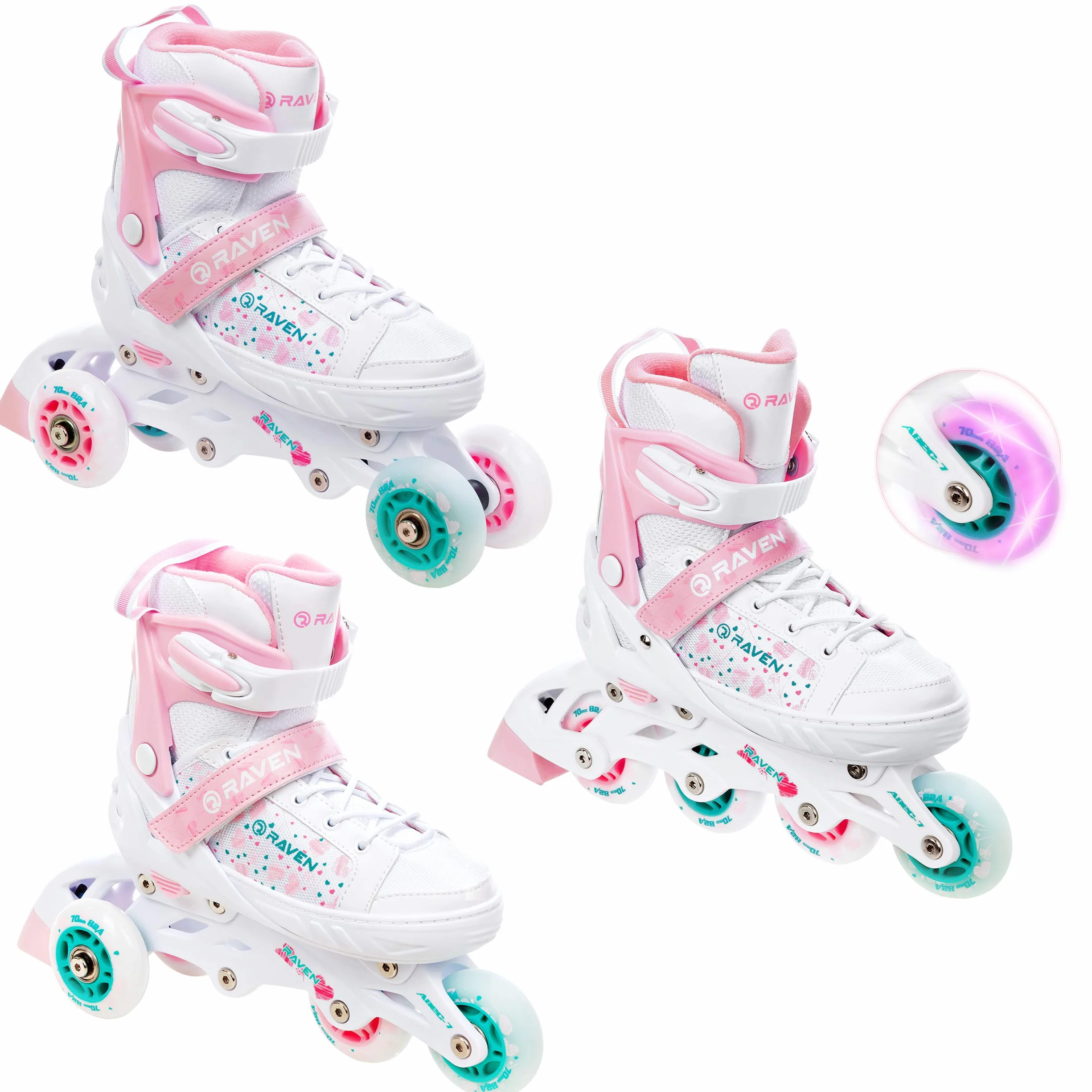 RAVEN Patines en línea 3 en 1 ROSI con Rueda LED Ajustable