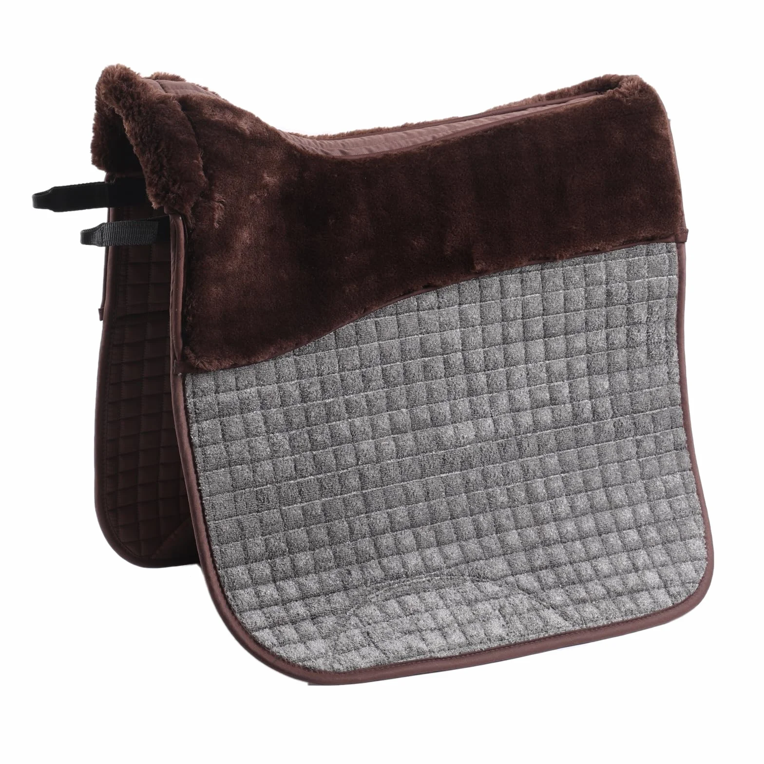 Almohadilla de piel sintética para silla de montar a caballo, manta completa Numnah Saddlecloth cuadrada con columna vertebral transparente de alta marchitura para montar a caballo, absorción