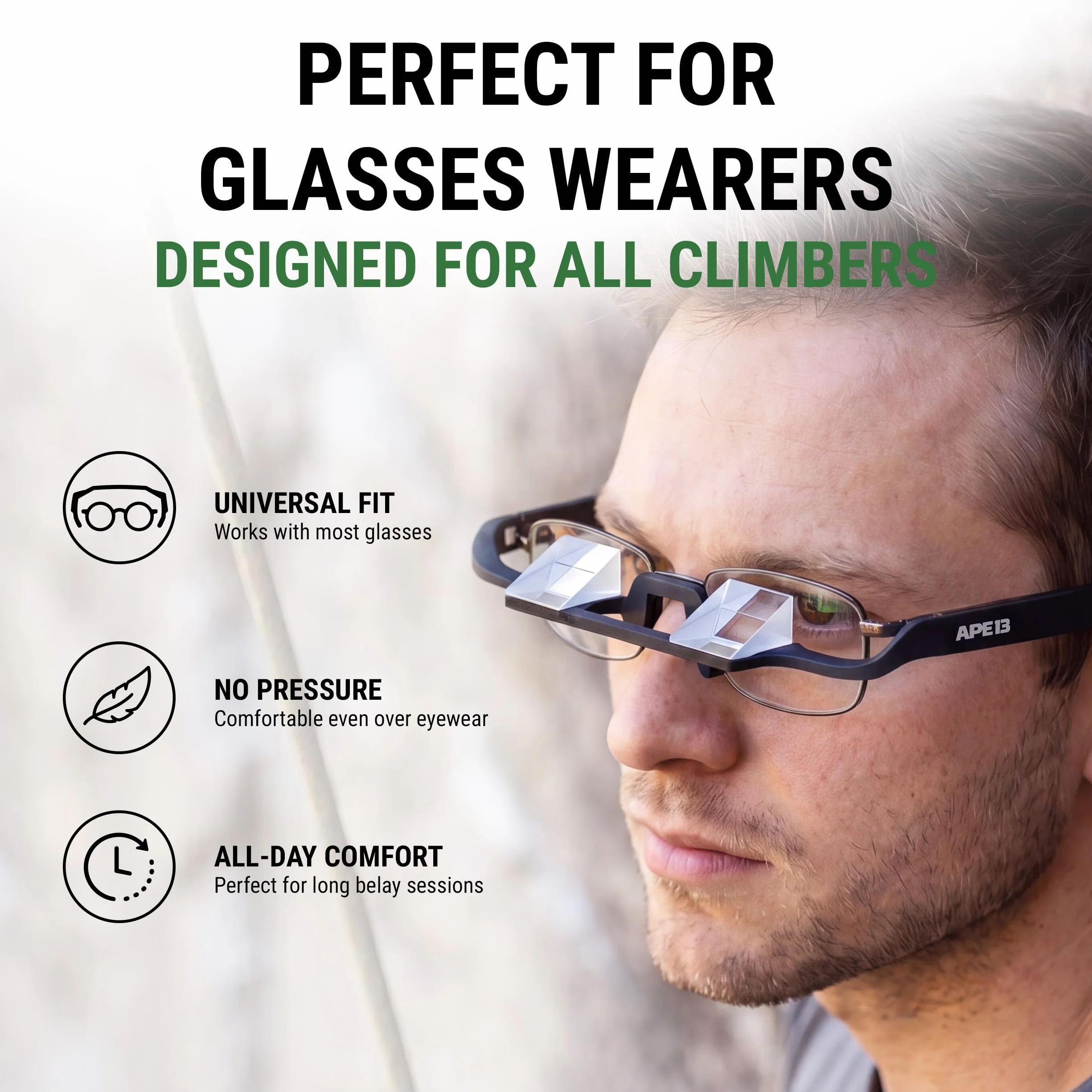 Climbing Belay Glasses Gafas de escalada para asegurar con prisma ligeras resistentes