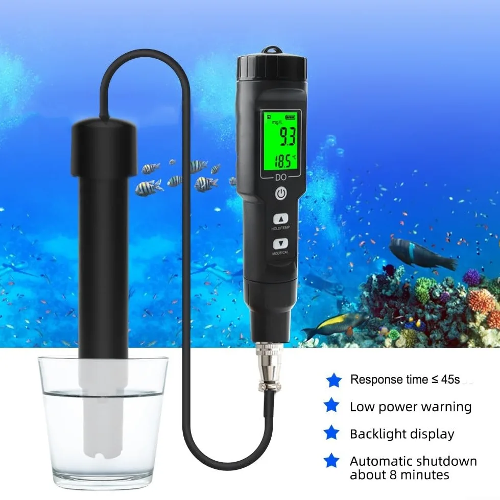 Medidor de oxígeno disuelto, TDS-Water Tester, Medidor digital de oxígeno disuelto Probador de calidad del agua para piscina acuario pecera con compensación automática de temperatura