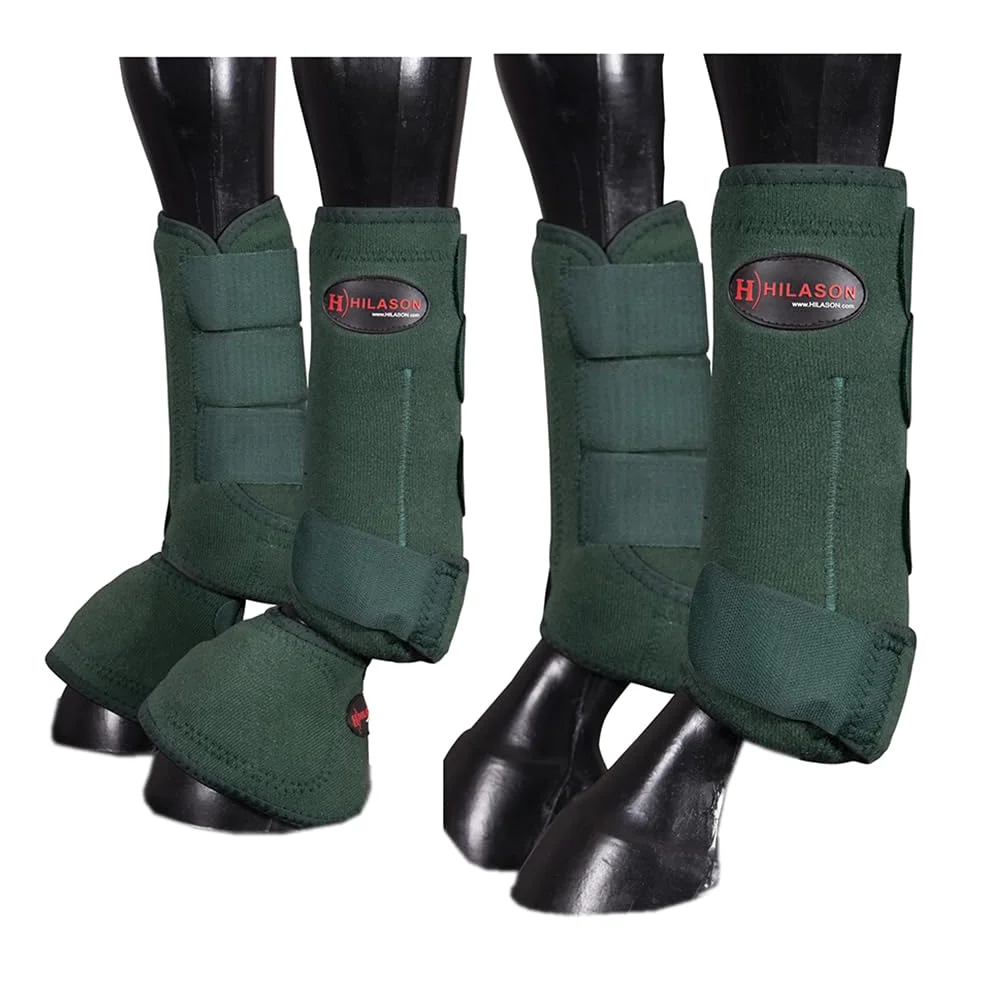 HILASON Hunter Green - Botas deportivas de competición y botas de campana, paquete de 6 unidades, protectores de patas de caballo