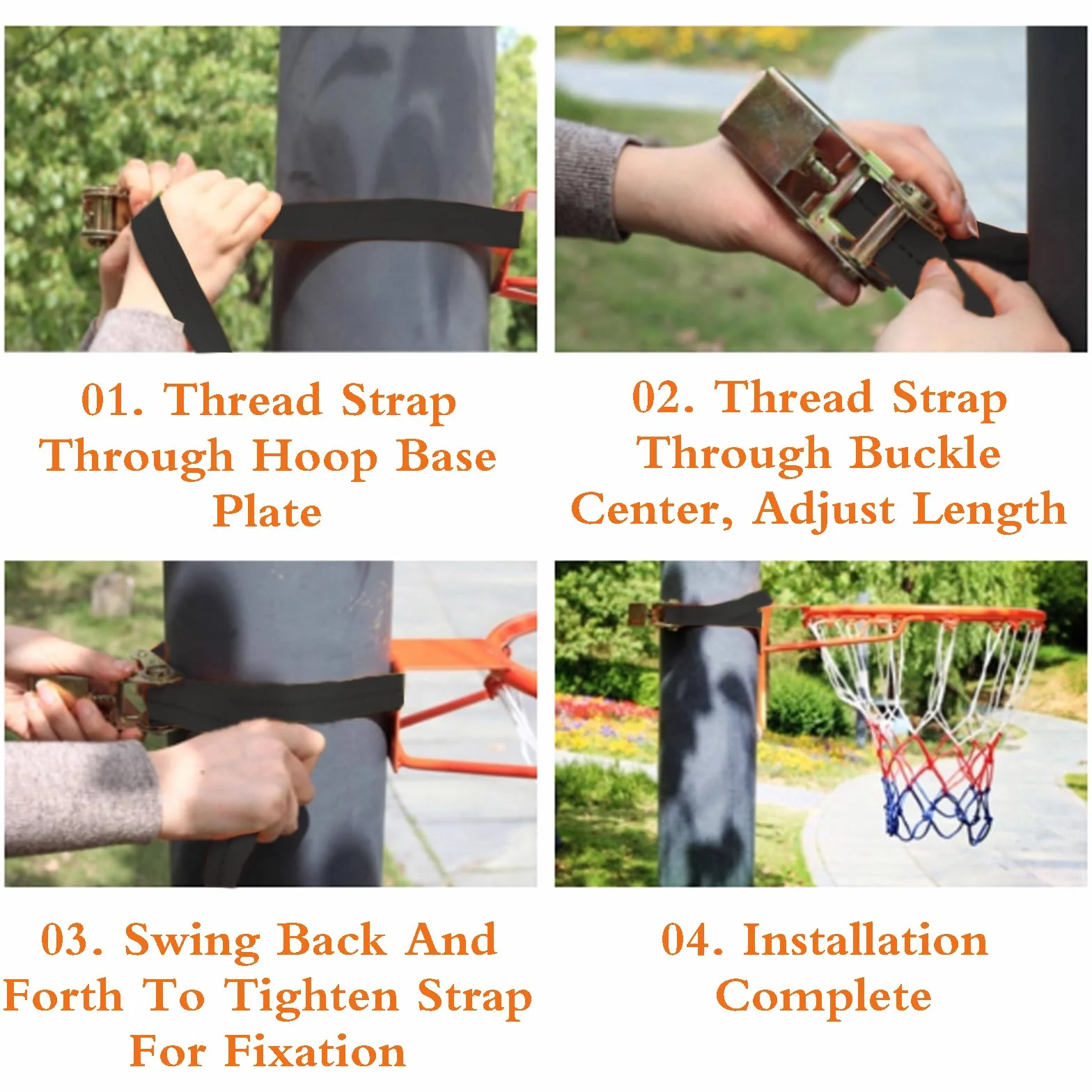 Canasta de Baloncesto de Pared Desmontable Portátil con Correas Ajustables