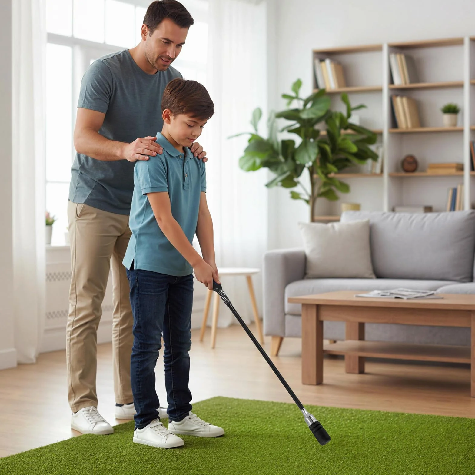 COSTWAY Entrenador de Golf, Ayuda de Entrenamiento Velocidad, Flexibilidad, Equilibrio, Tempo y Fuerza, Corrección del Ritmo del Swing con Sonido