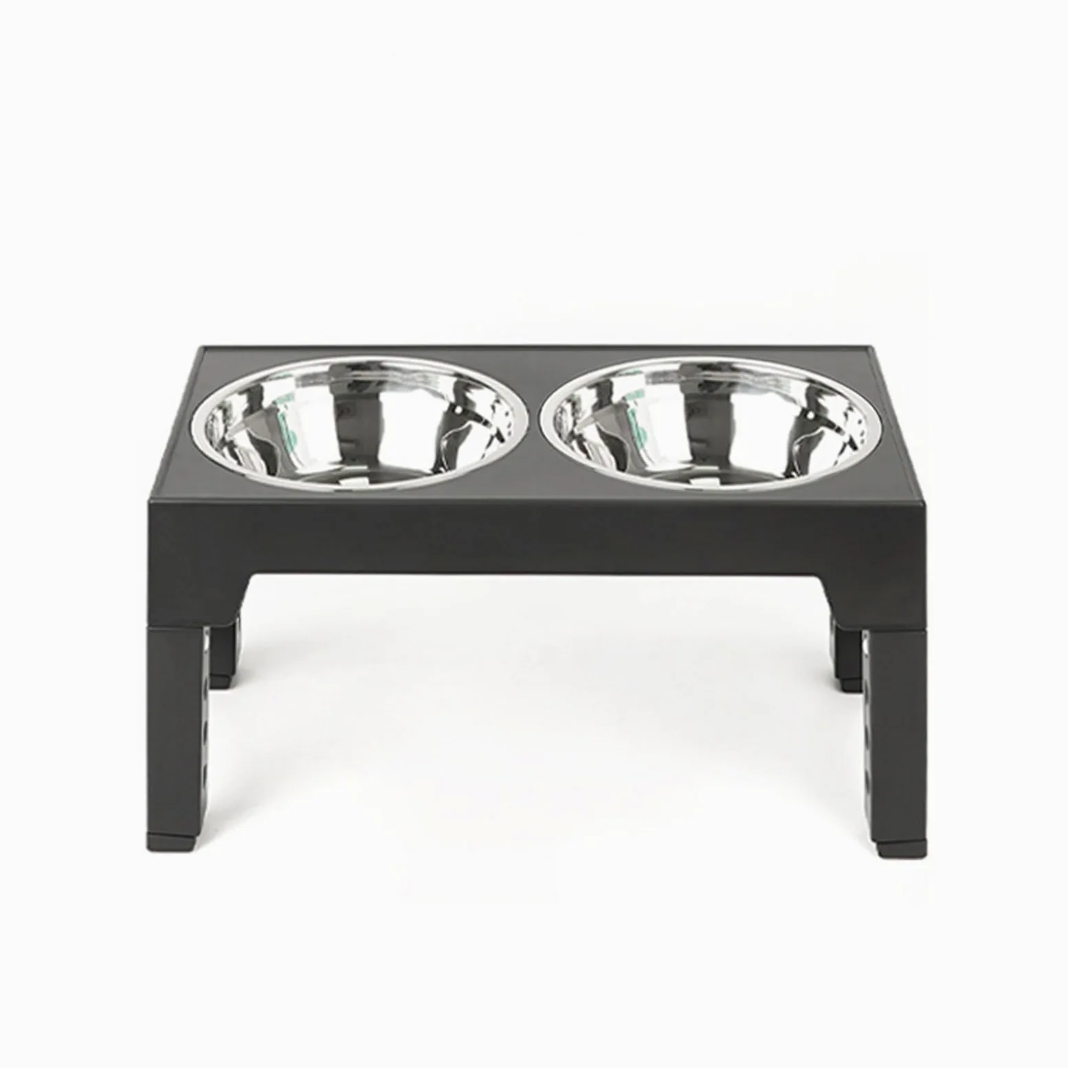 Comederos elevados for Mascotas, Soporte for comedero Elevado for Gatos, antivómitos, con 2 Cuencos Gruesos de Acero Inoxidable Antideslizantes