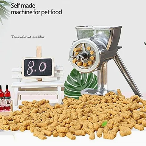 Máquina de pellets de alimentación manual para cebos y procesamiento de piensos para mascotas, máquina multifuncional para pellets para mascotas con moldes opcionales para perros, aves y peces