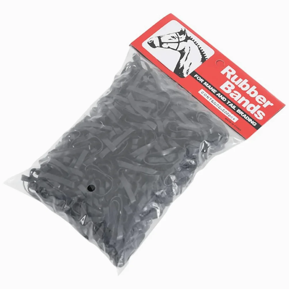 Cintas trenzadas para caballos de silicona negra, 500 unidades, gomas de pelo de caballo duraderas para crines y colas, accesorios ecuestres versátiles para establo, equitación y torneo
