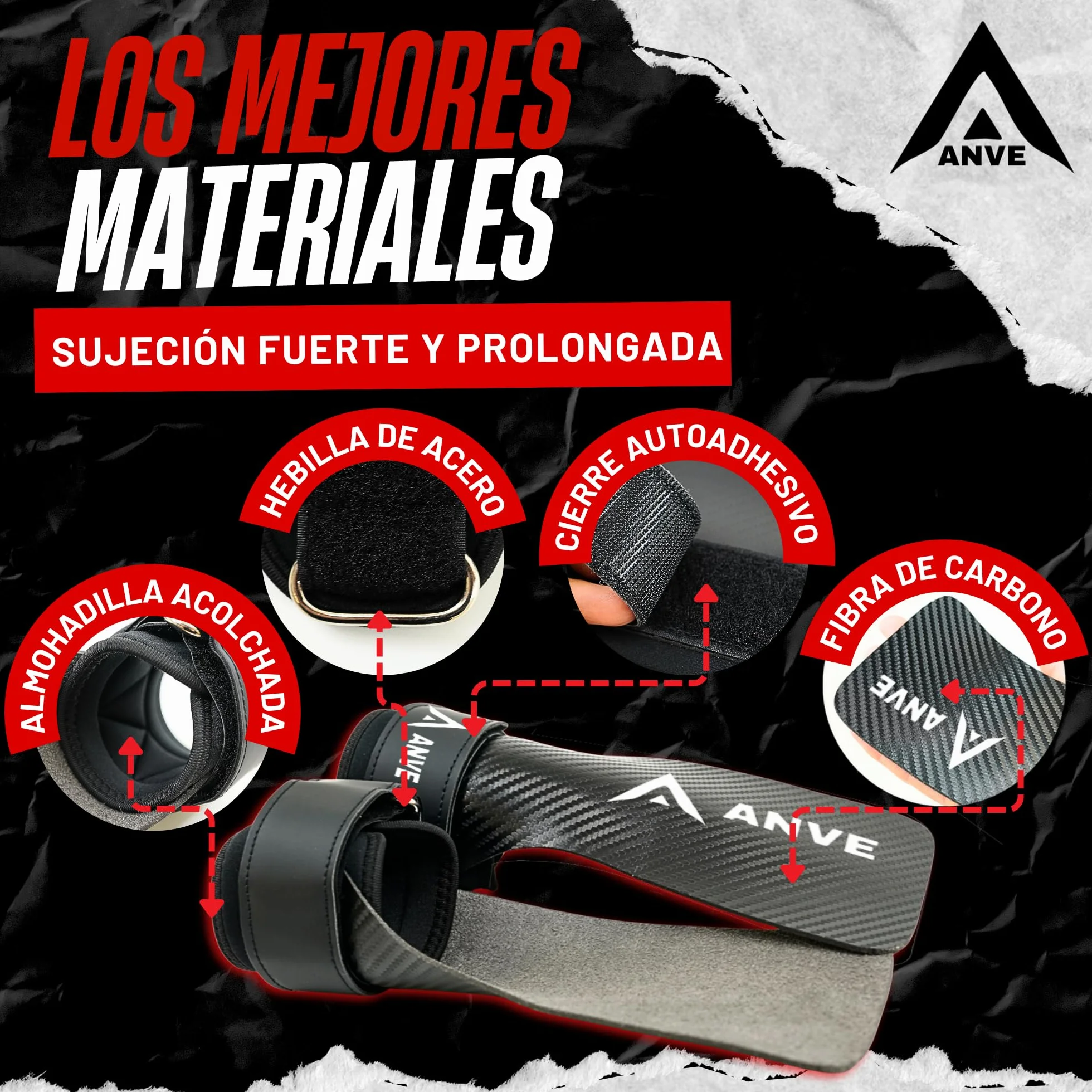 ANVE Calleras Crossfit Microfibra Carbono Bolsa Almacenamiento Agarre Silicona